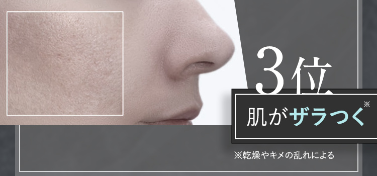 3位 肌がザラつく ※乾燥やキメの乱れによる