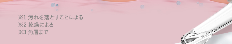 ※1 酸化皮脂による ※2 汚れを落とすことによる ※3 乾燥による ※4 角層まで
