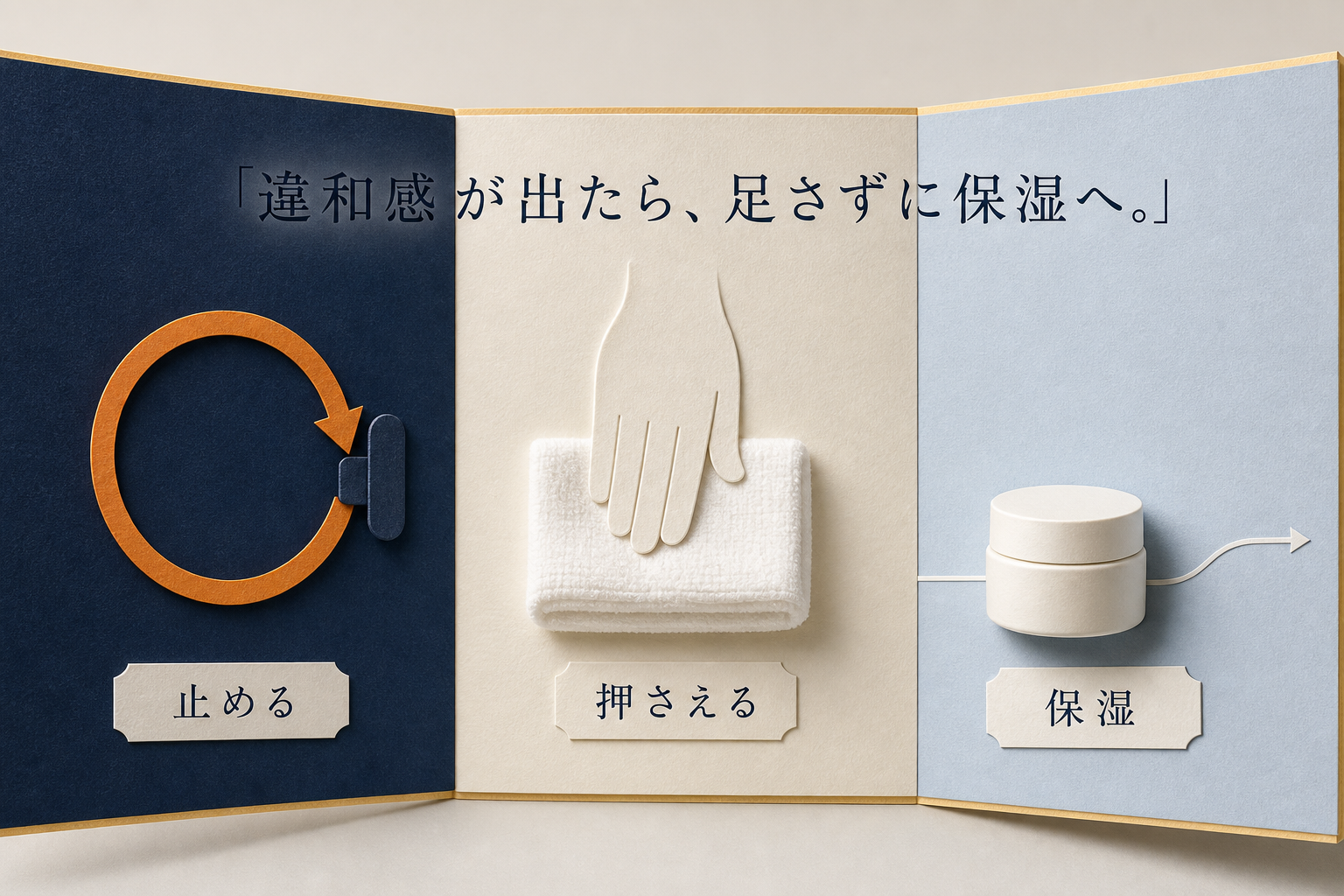追加洗顔を止めてタオルで押さえ、保湿へ進む流れ