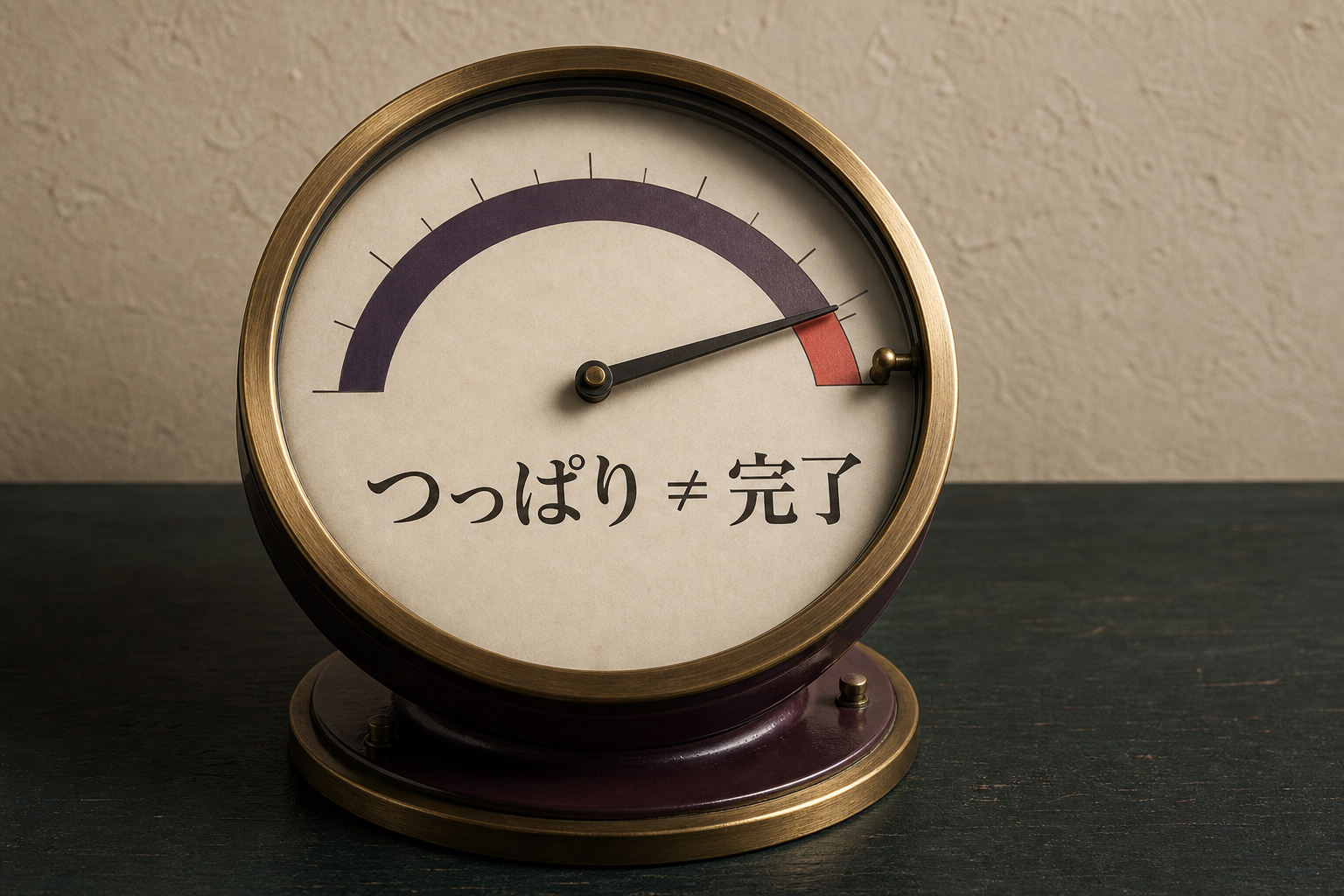 つっぱりを洗浄完了のメーターにしないことを表すアナログ計器