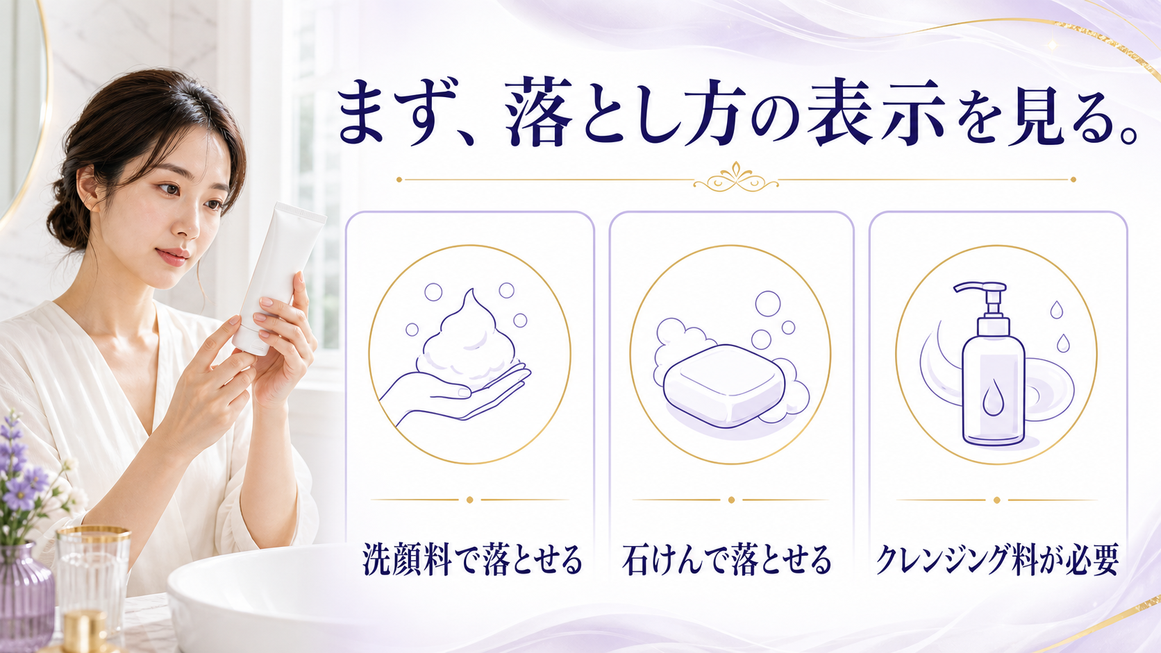 日焼け止めの落とし方表示を確認する3つの判断