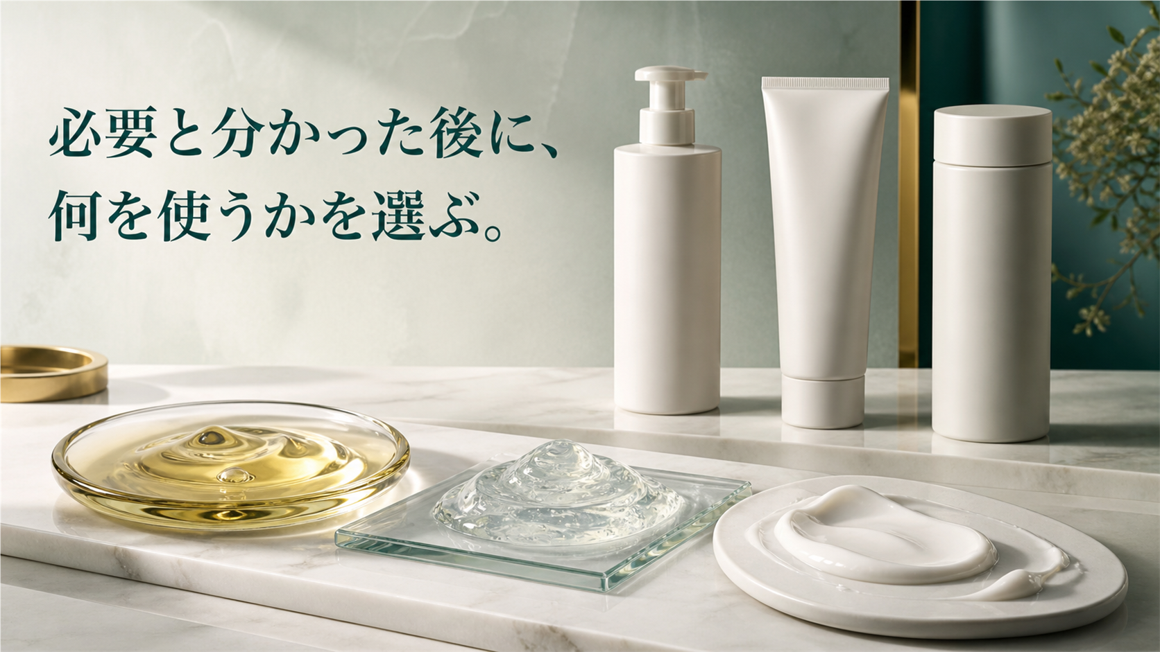 クレンジングが必要と分かった後に使用法から選択肢を確認する場面