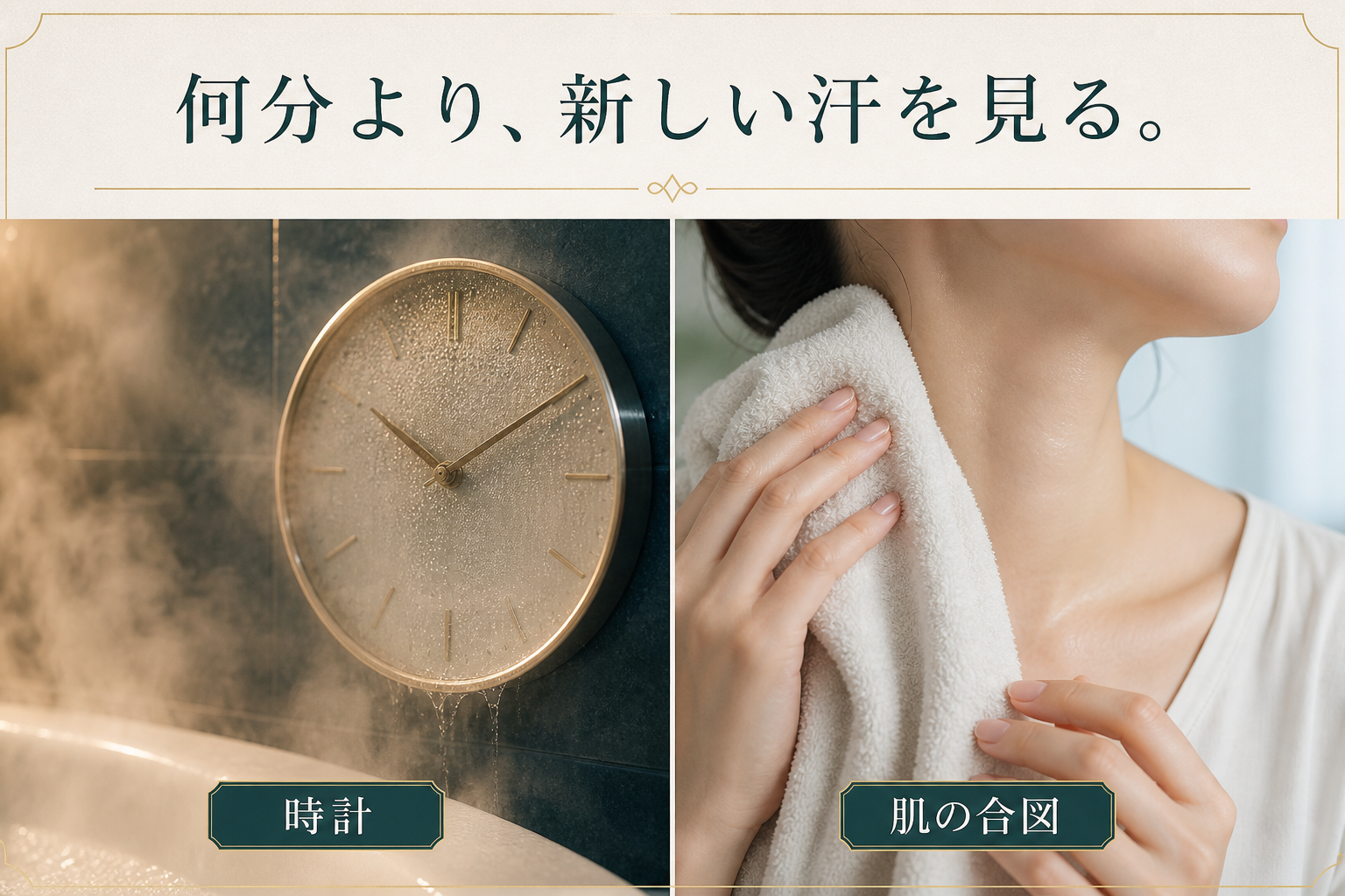 待ち時間ではなく新しい汗が浮くかを確認する判断図