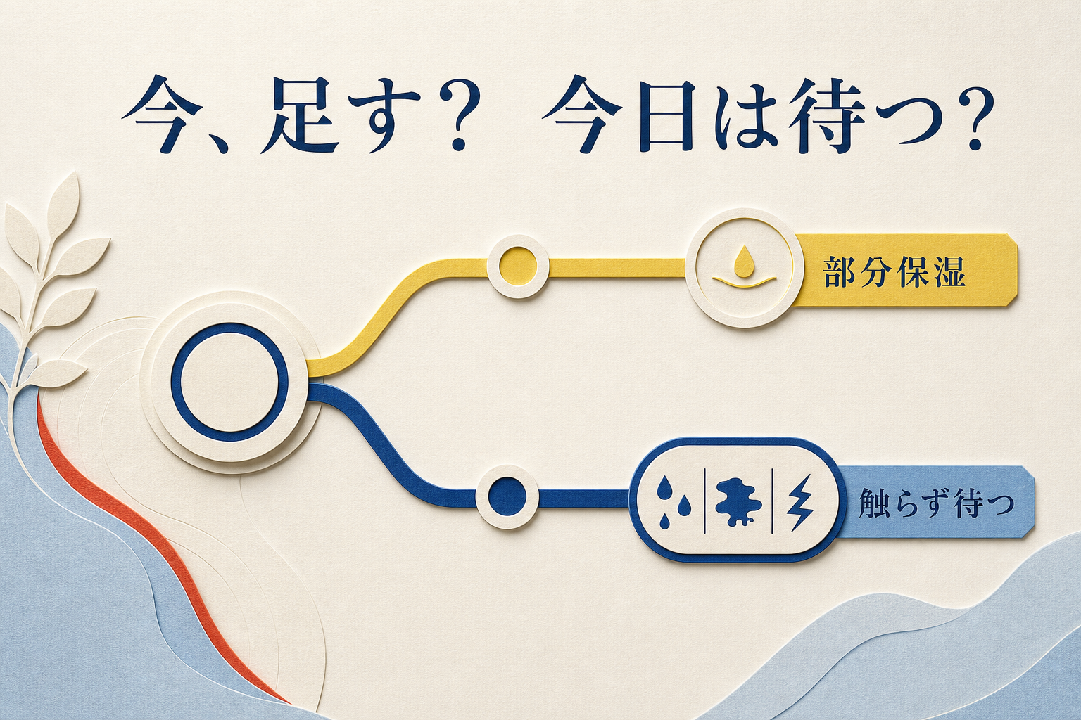 部分保湿するか触らず待つかの分岐図