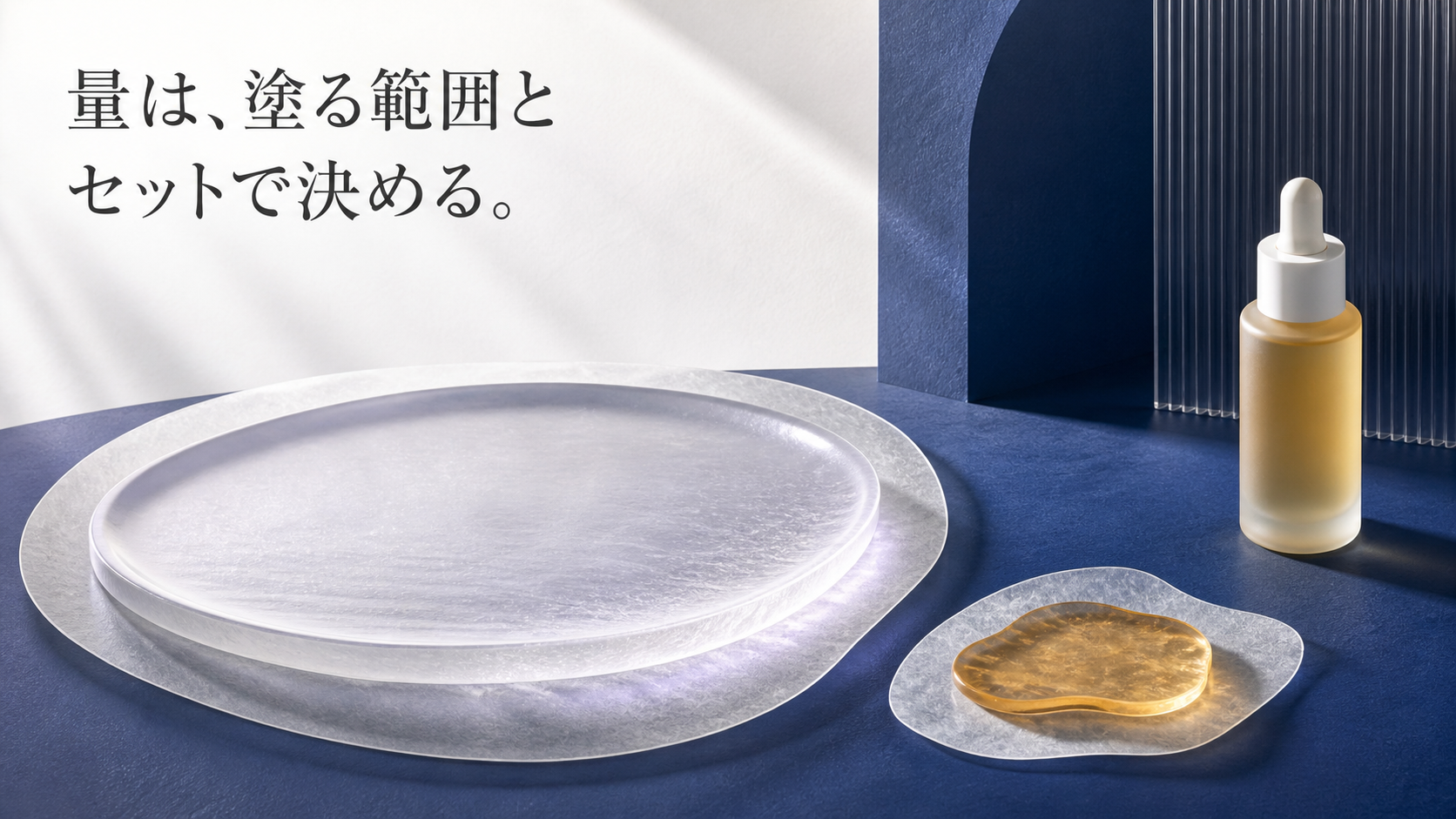 顔全体を表す大きな曲面と部分使いを表す小さなパッチで、量と範囲を一組にした図