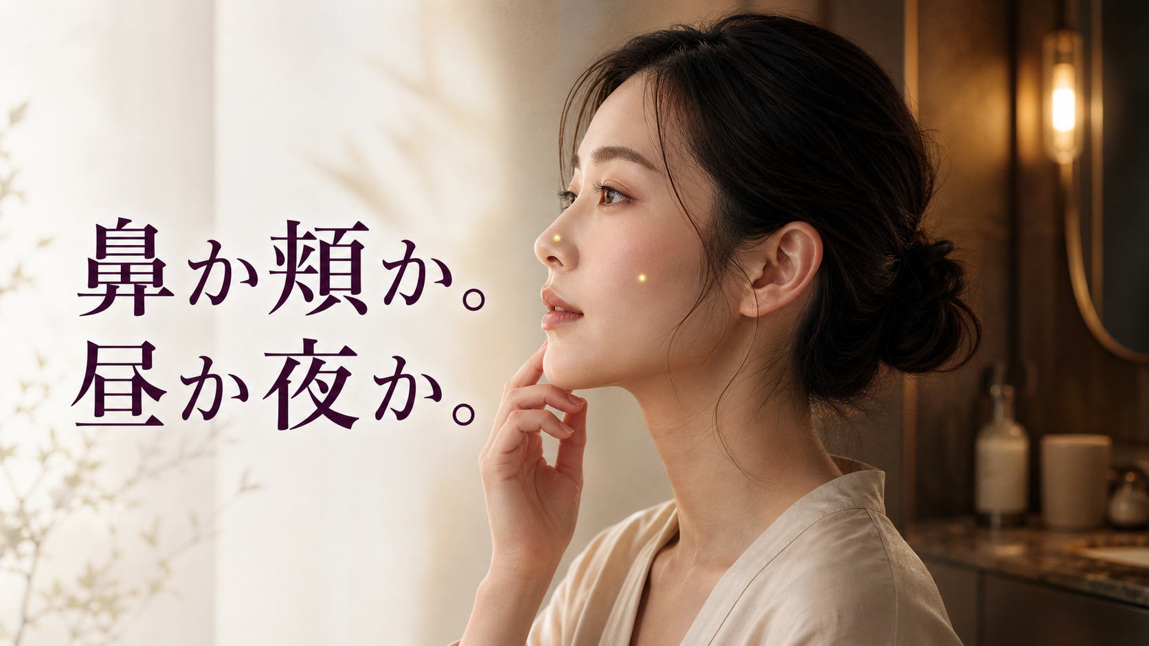 鼻と頬、昼と夜の二軸でケアを分ける考え方