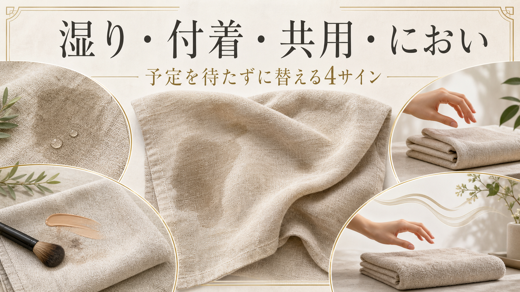 湿り、付着、共用、においという前倒し交換の四サイン