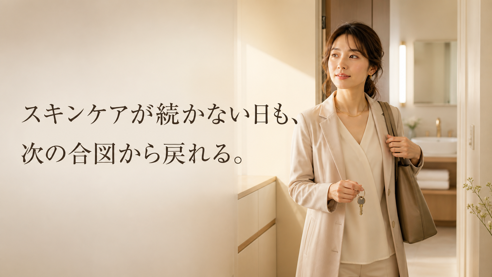 帰宅をスキンケア再開の合図にする女性