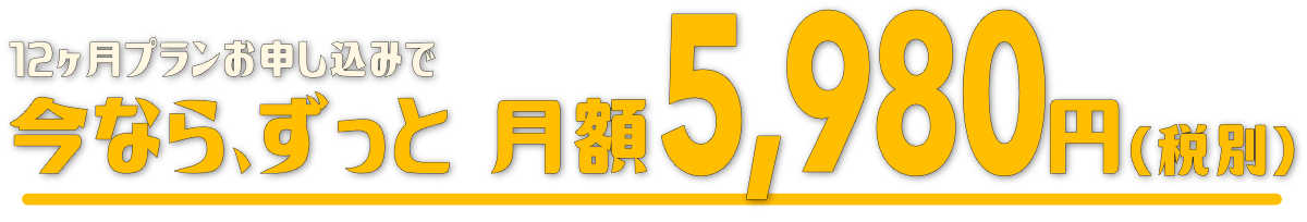 今ならずっと5,980円