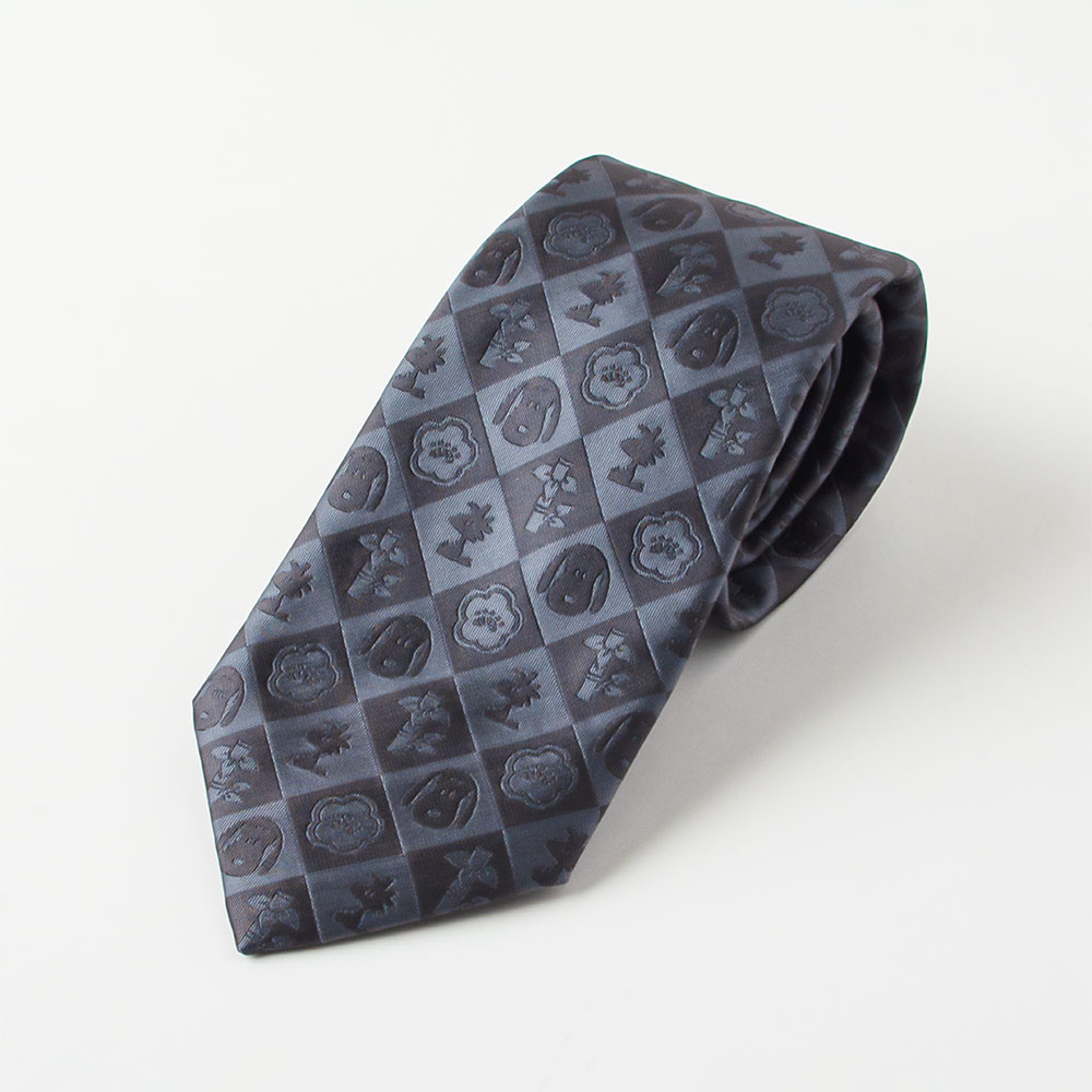 SNC ネクタイ 市松フルパターン ：色: グレー