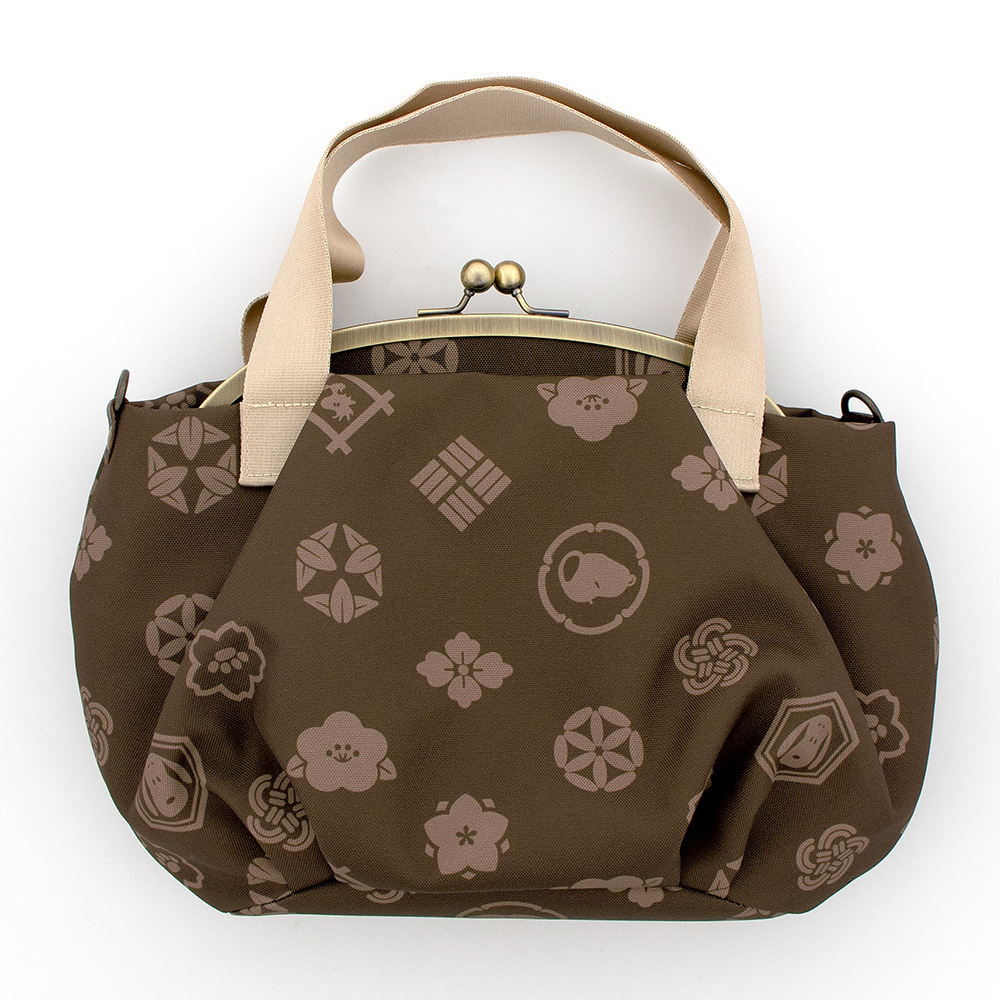 SNC がま口バルーントートバッグ 花小紋 :色: 黒柿