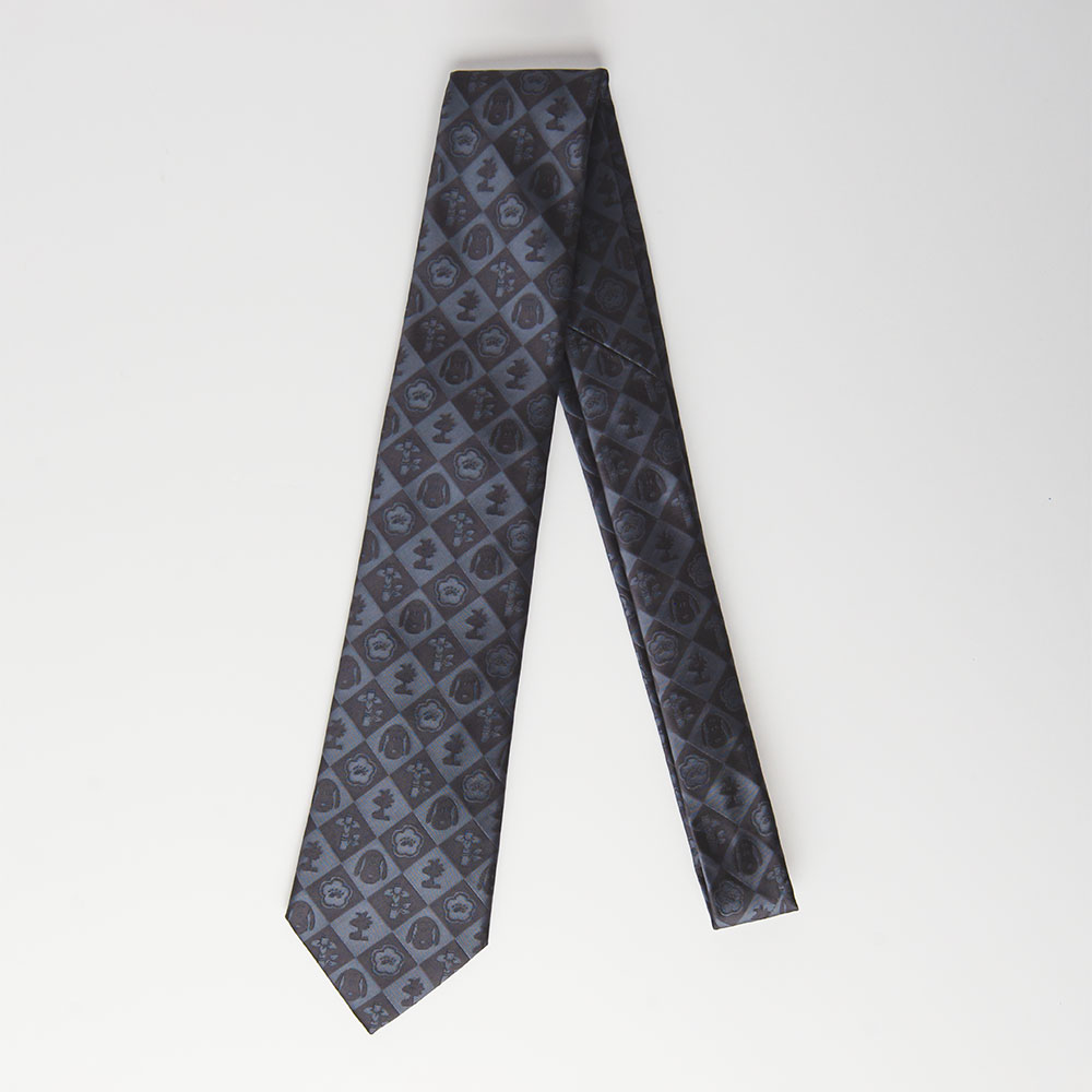 SNC ネクタイ 市松フルパターン ：色: グレー