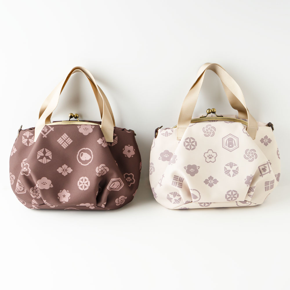 SNC がま口ﾊﾞﾙｰﾝﾄｰﾄﾊﾞｯｸﾞ花小紋