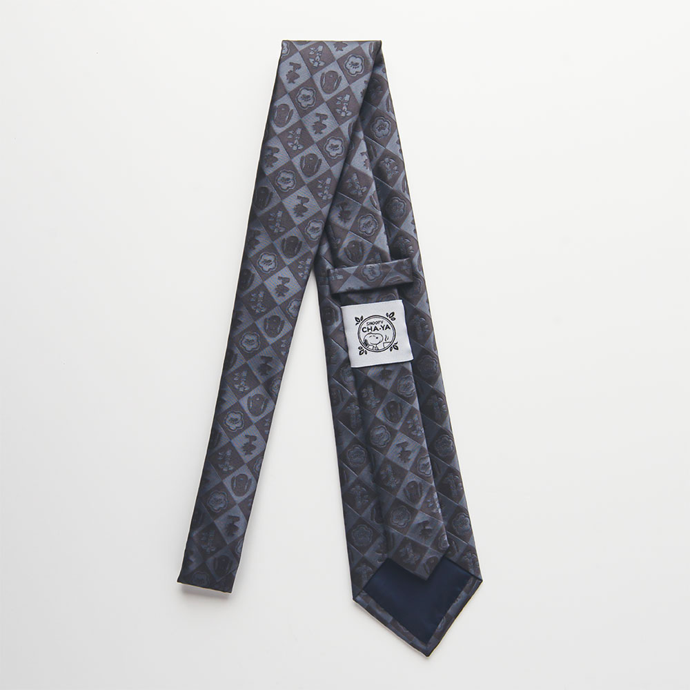 SNC ネクタイ 市松フルパターン ：色: グレー