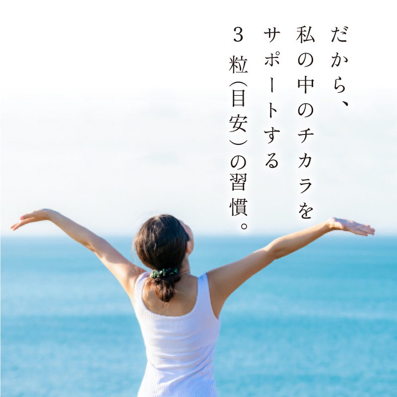 だから私の中のチカラをサポートする3粒(目安)の習慣。