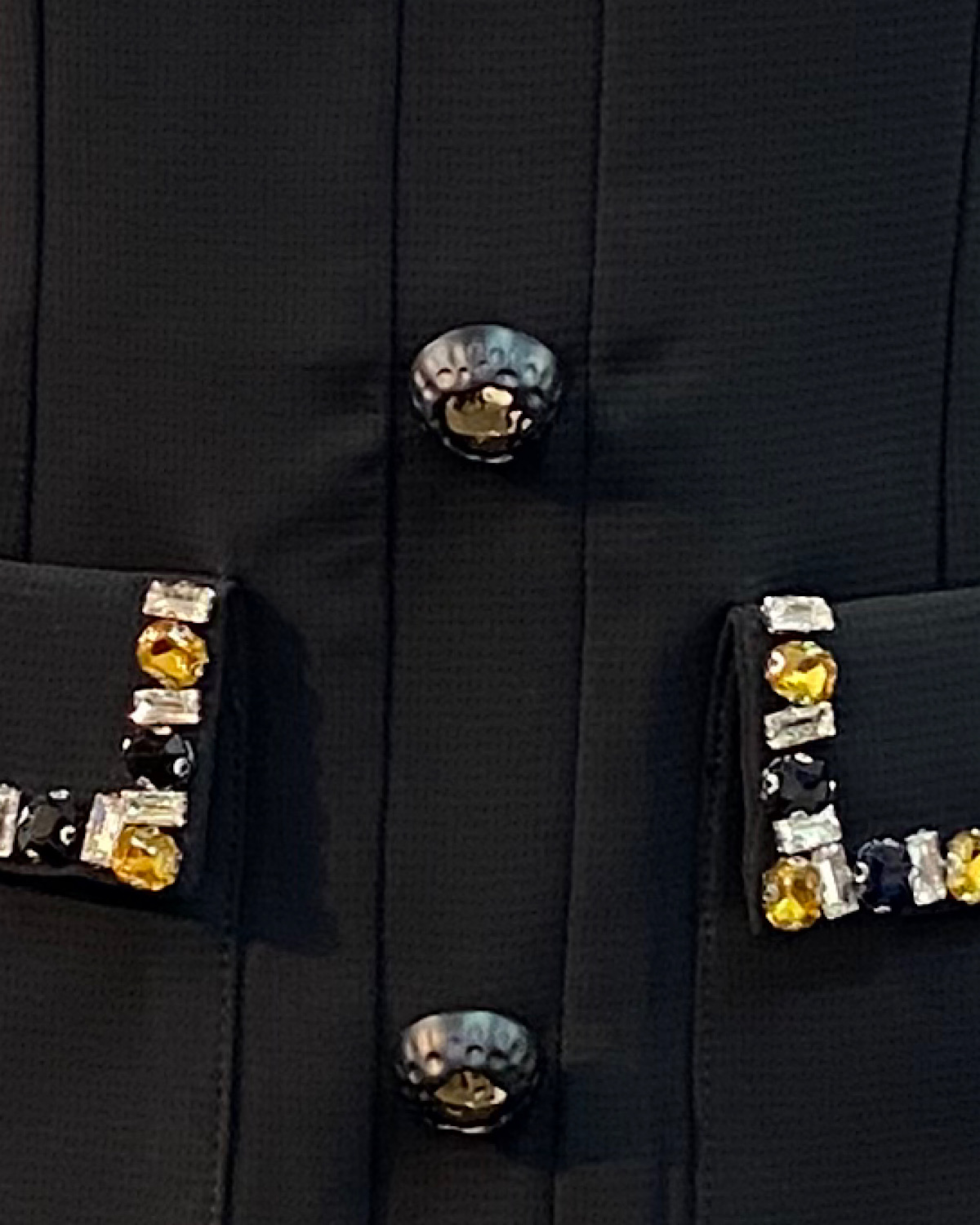 クリスタルストーンブラックドレス サイズ: S