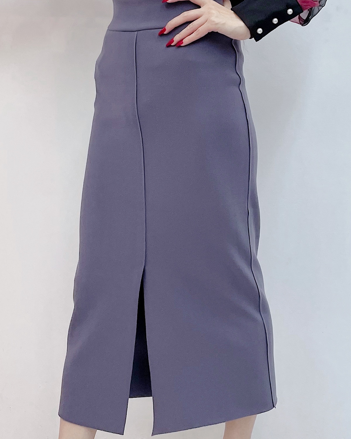 1スリットタイトスカート カラー: GRY