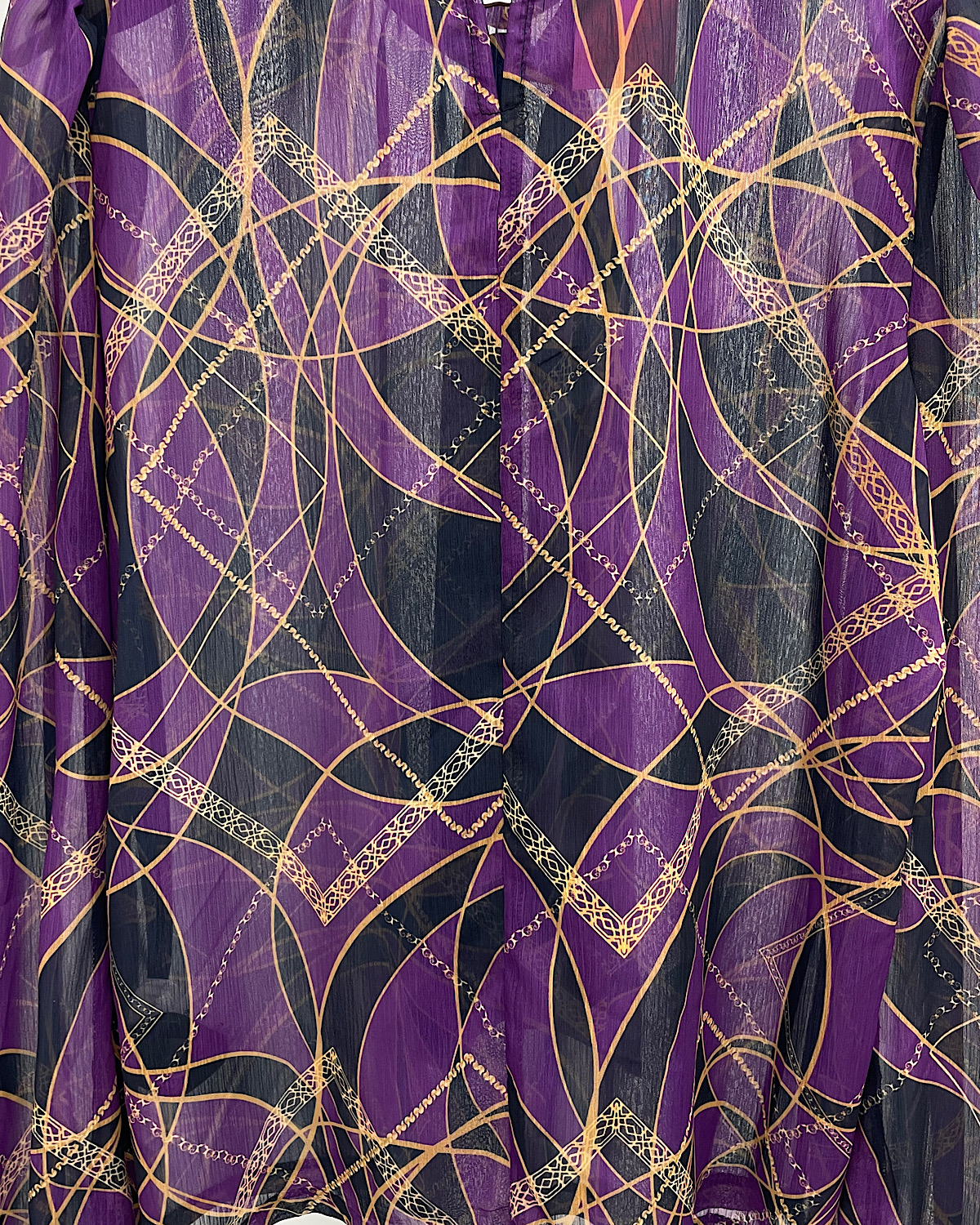 レトロサークルプリントボウタイブラウス カラー: WHT