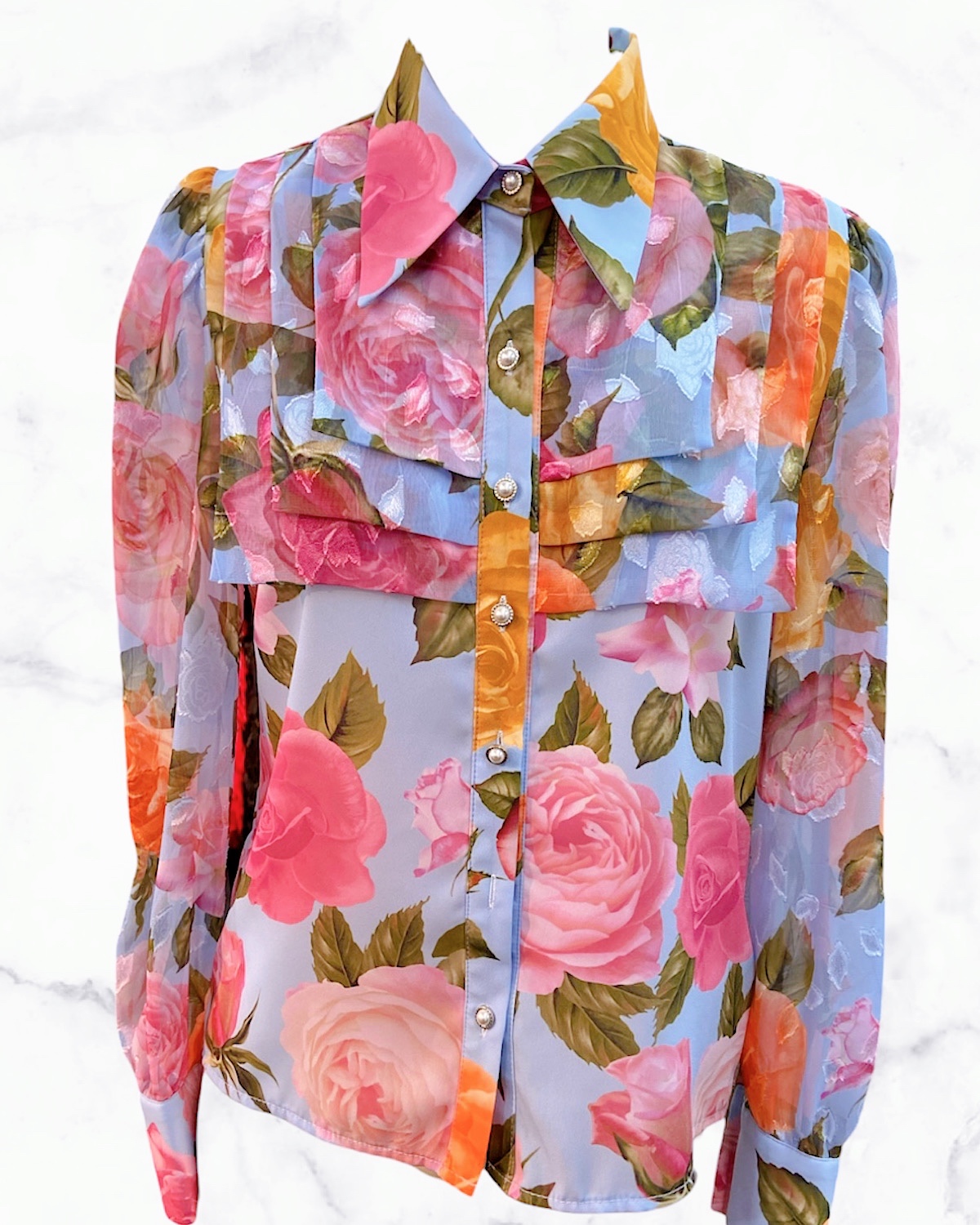 エレガントローズブラウス カラー: WHT