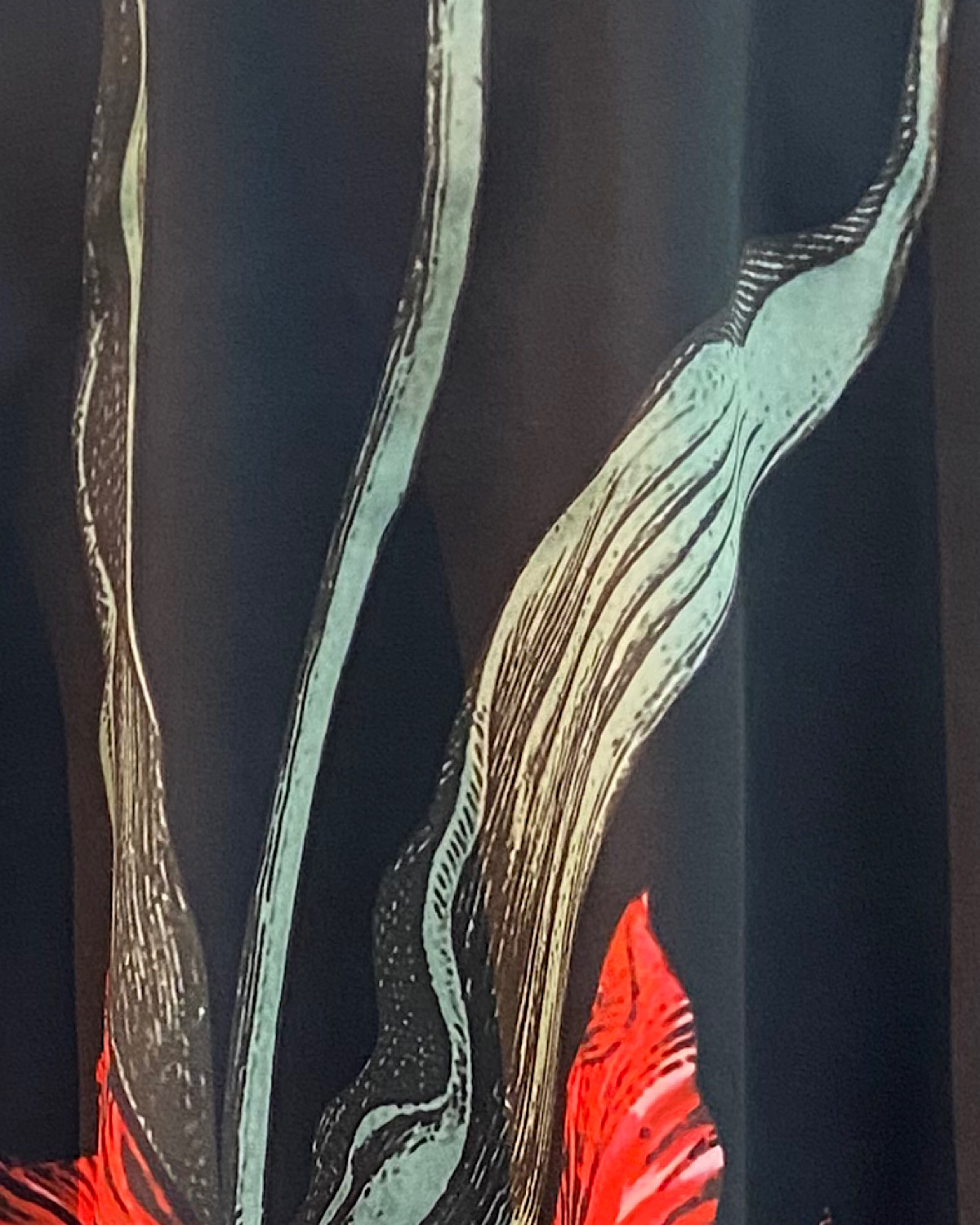 大輪レッドフラワーフレアワンピース