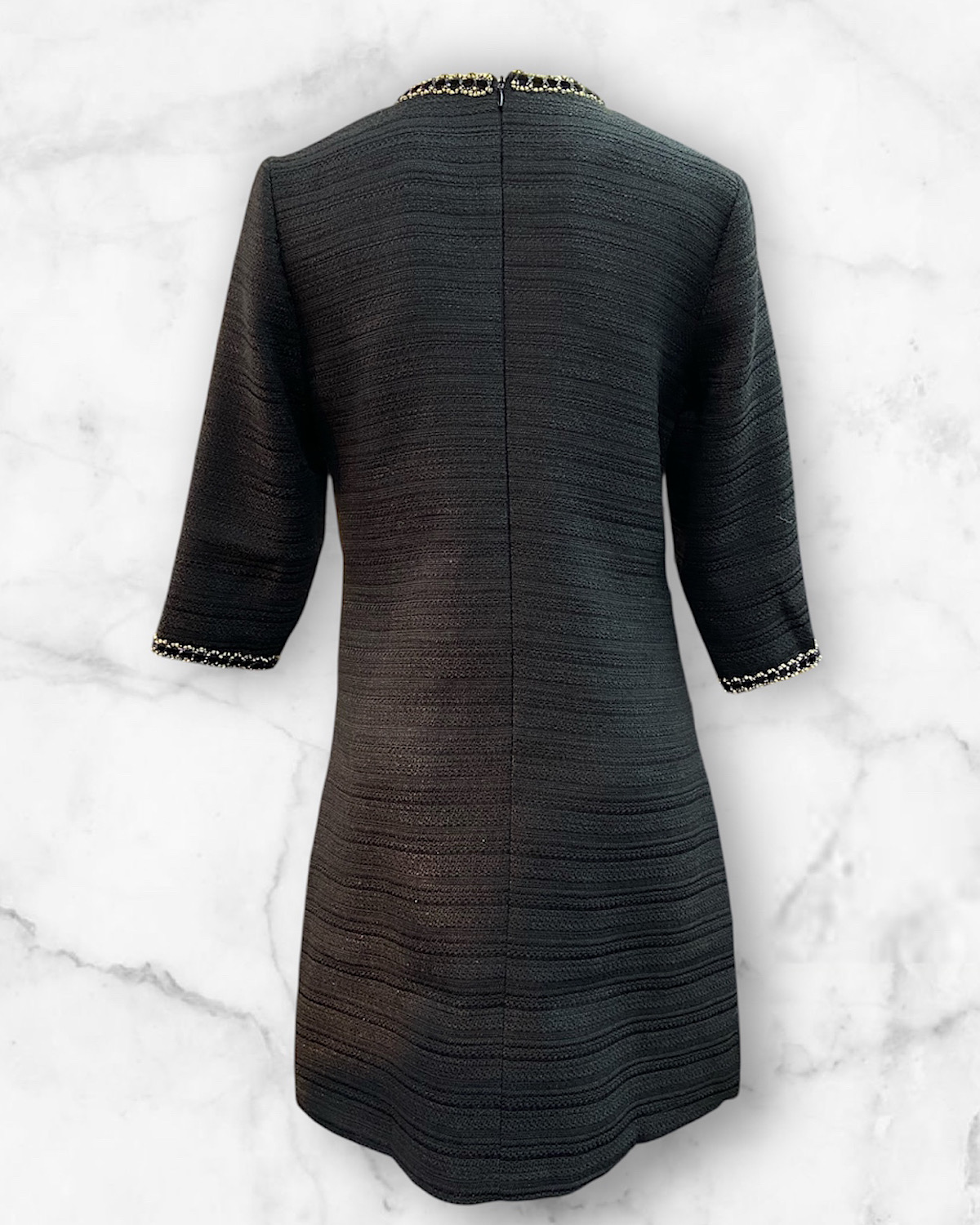 斜めラインブラックツィードワンピース