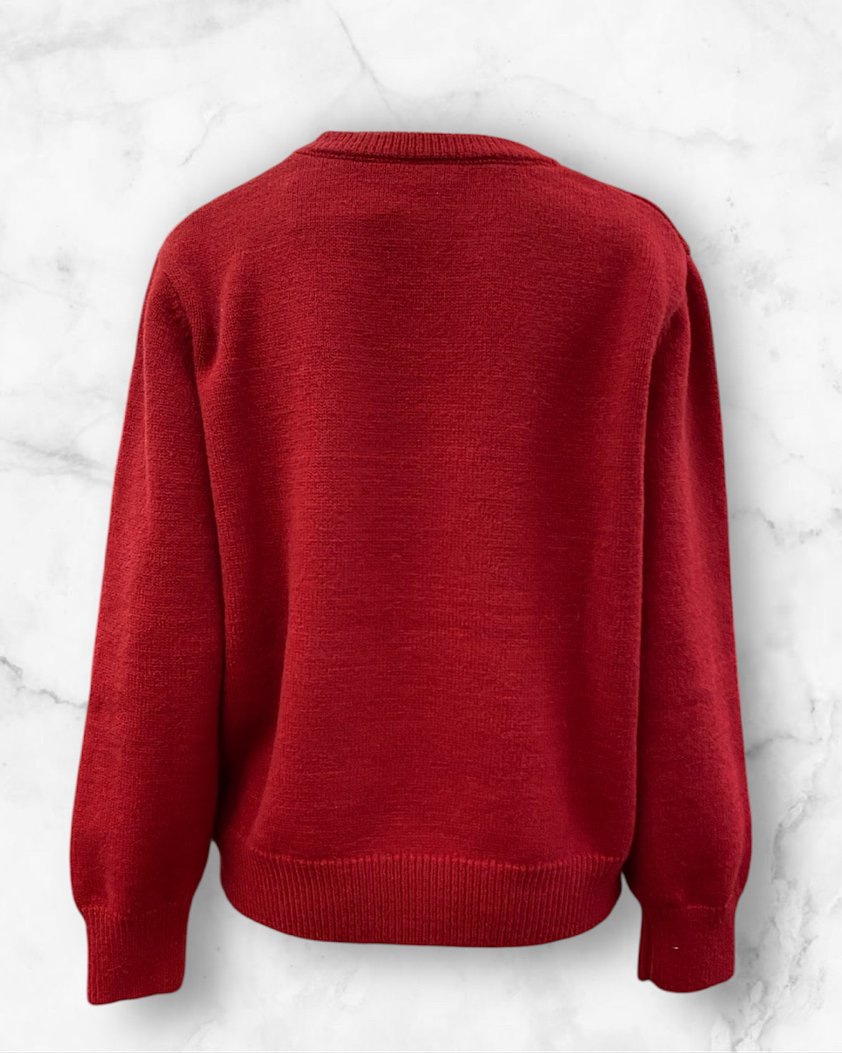 テディベアグラフィックニットセーター カラー: RED