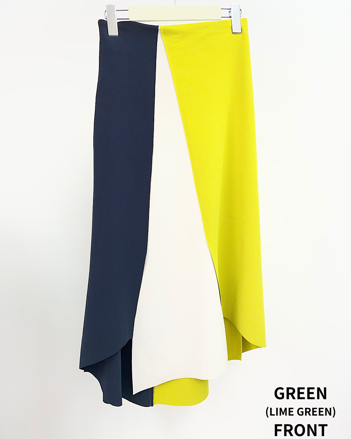 カラーブロックアシンメトリースカート カラー: GRN