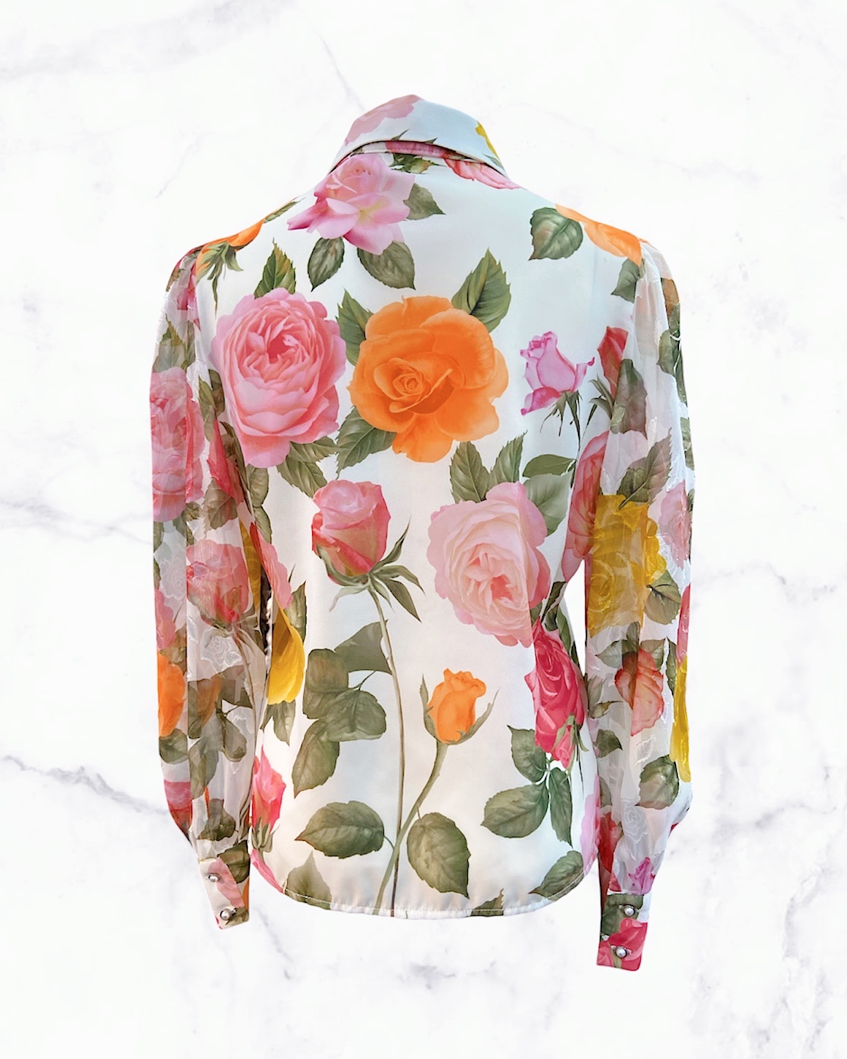 エレガントローズブラウス カラー: WHT