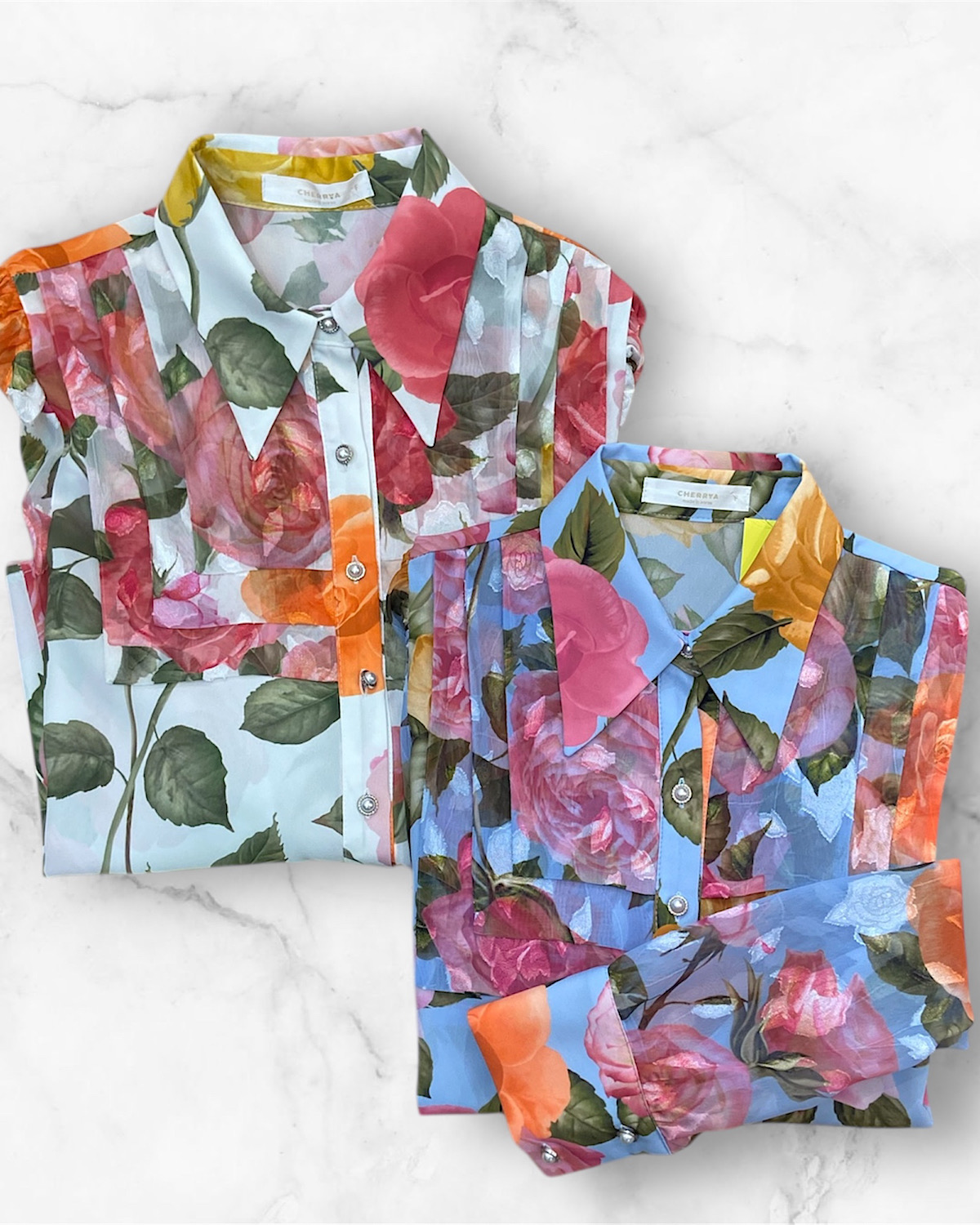 エレガントローズブラウス カラー: WHT