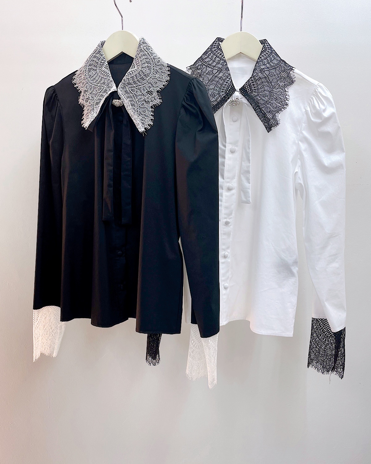 ヴィンテージレースビックカラーブラウス カラー: BLK