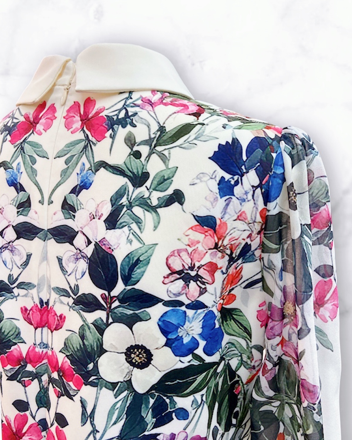 レトロフラワーボックスワンピース カラー: WHT, サイズ: S