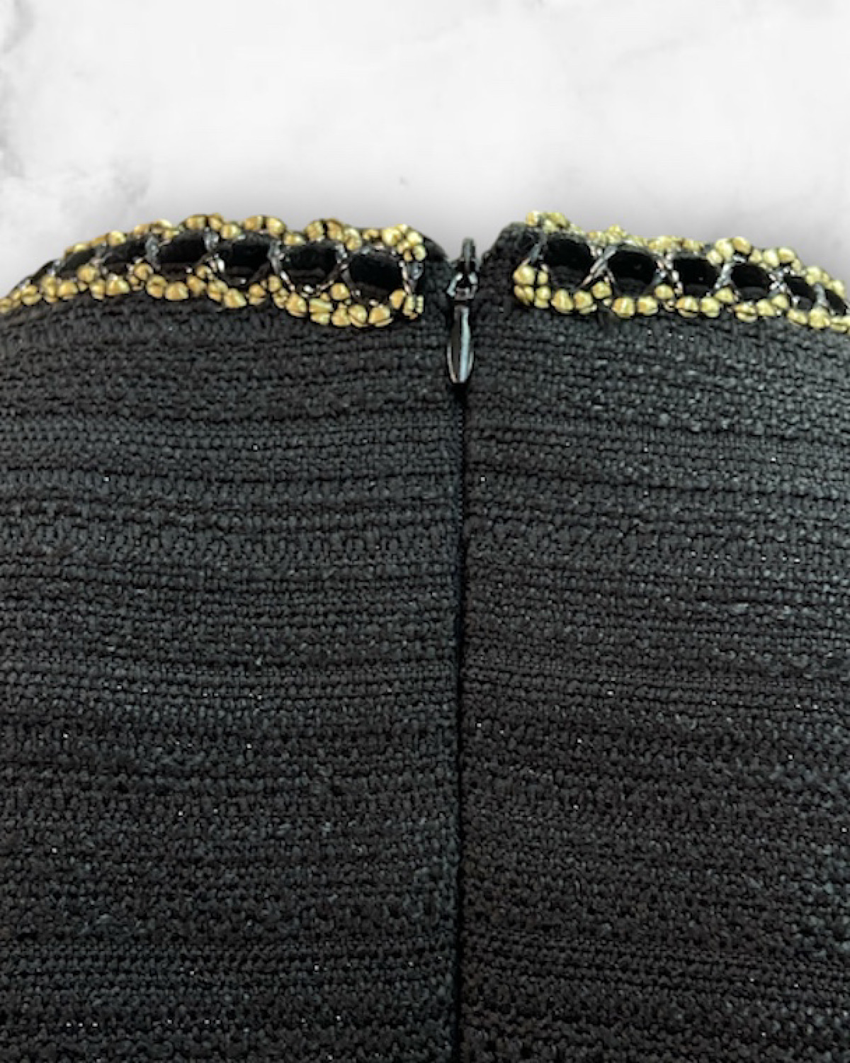 斜めラインブラックツィードワンピース