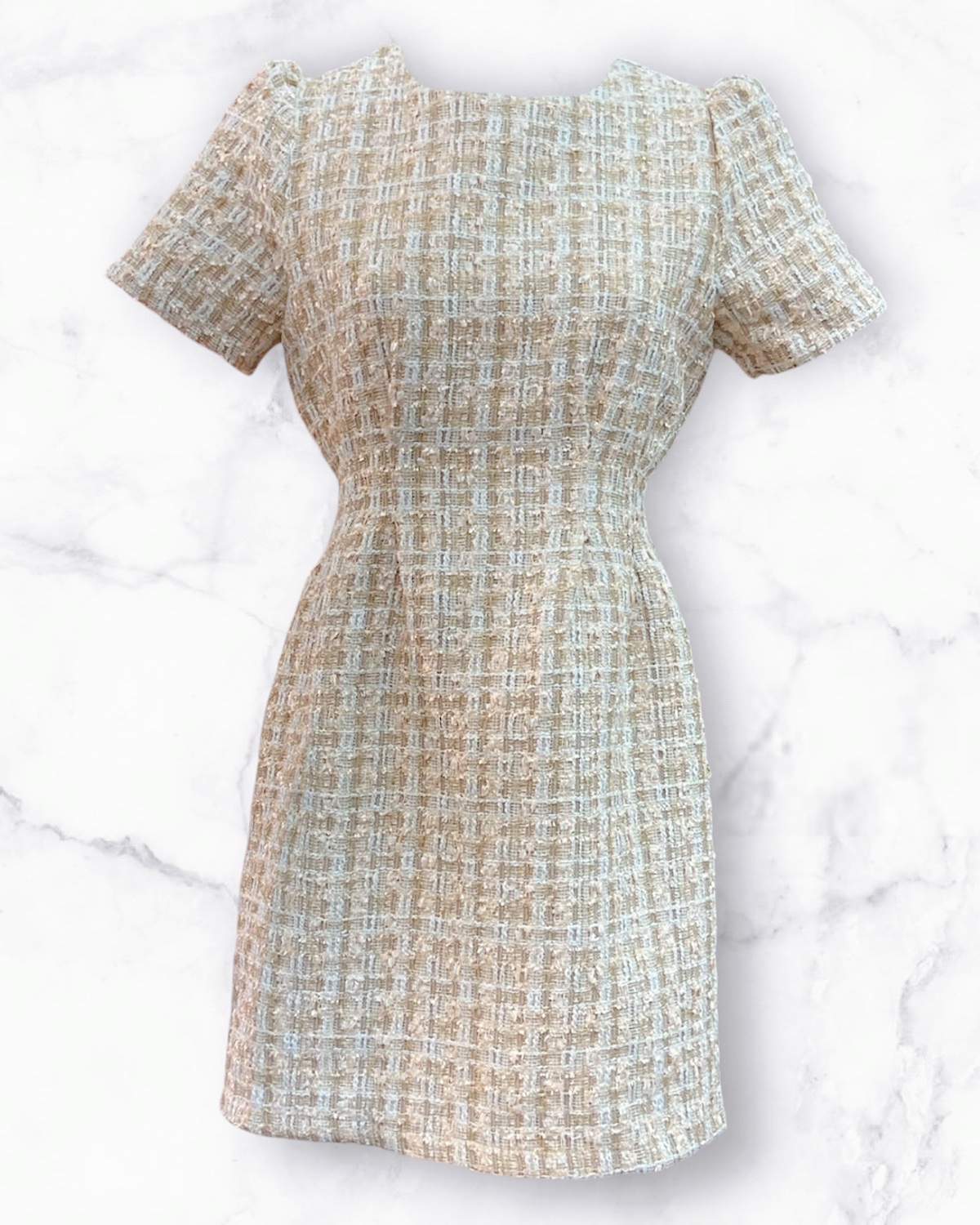 上品ラメツィードミニドレス カラー: BEG