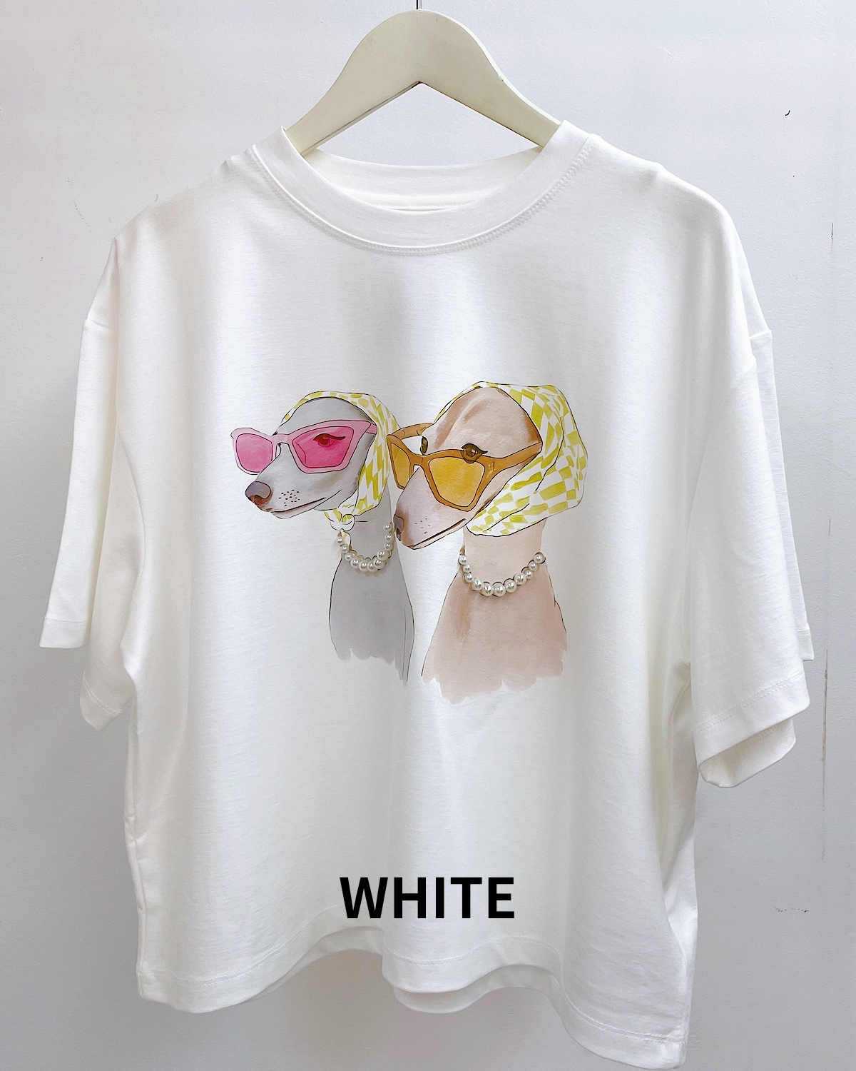 レディドッグモチーフTシャツ カラー: BEG