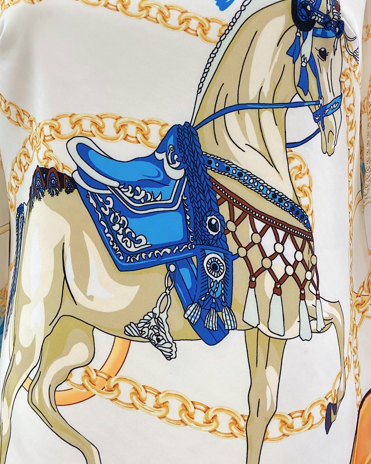 ロイヤルホースモチーフBOXワンピース カラー: WHT, サイズ: S