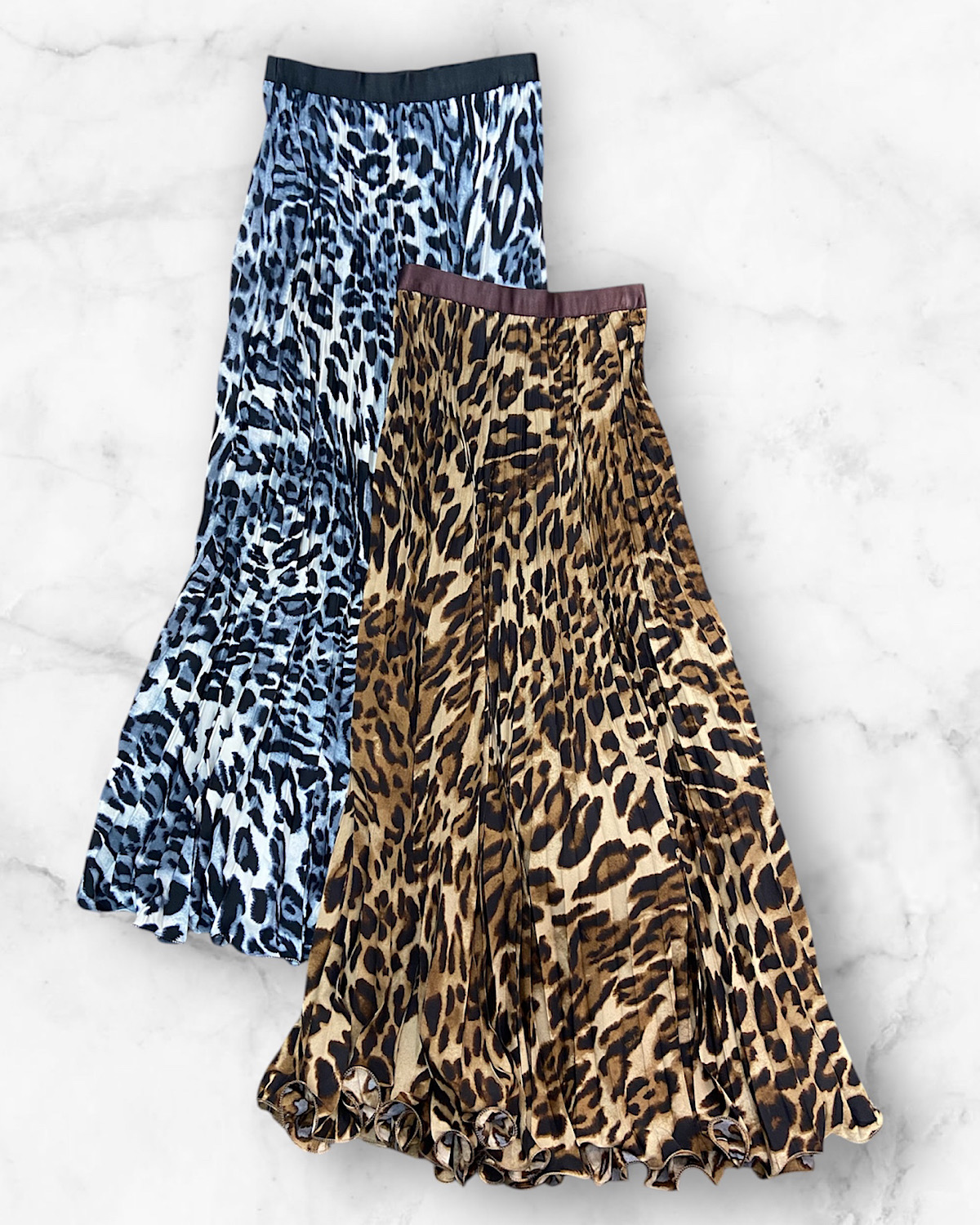 レオパードプリーツスカート カラー: GRY