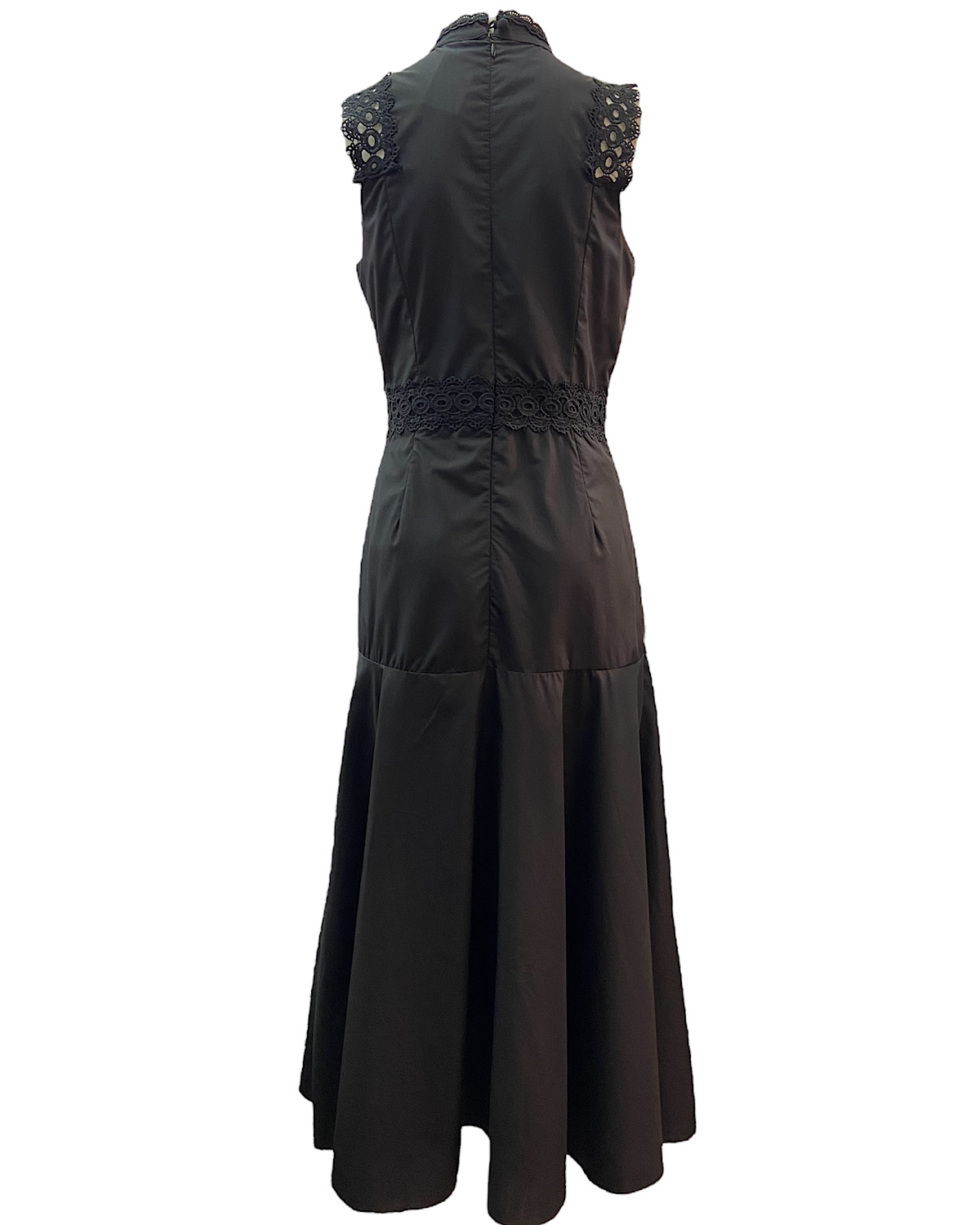 レースデザインロングワンピース カラー: BLK, サイズ: M