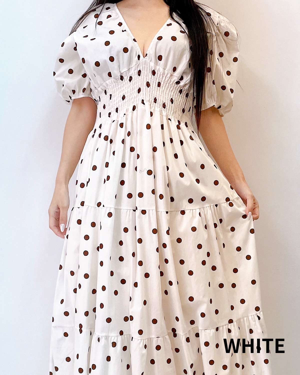 イタリア　コットンシャーリングティアードワンピース カラー: NVY