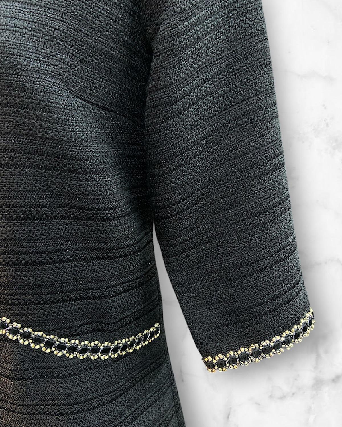 斜めラインブラックツィードワンピース