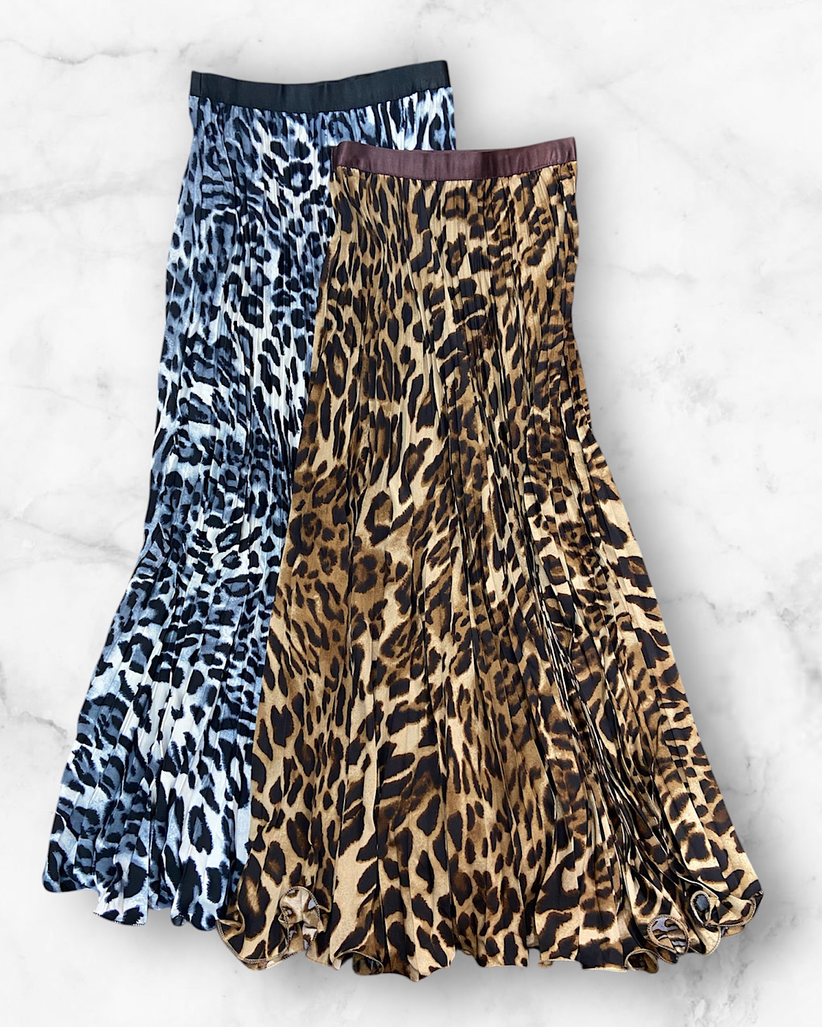 レオパードプリーツスカート カラー: GRY