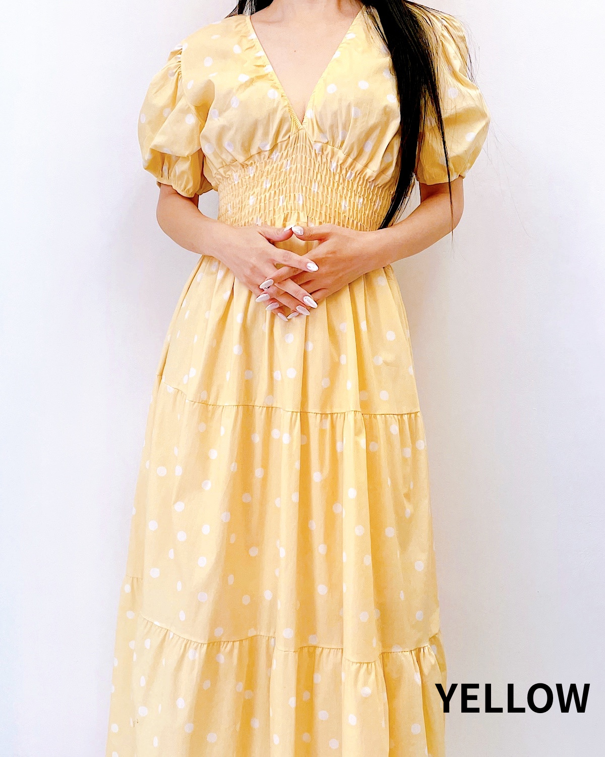 イタリア　コットンシャーリングティアードワンピース カラー: NVY