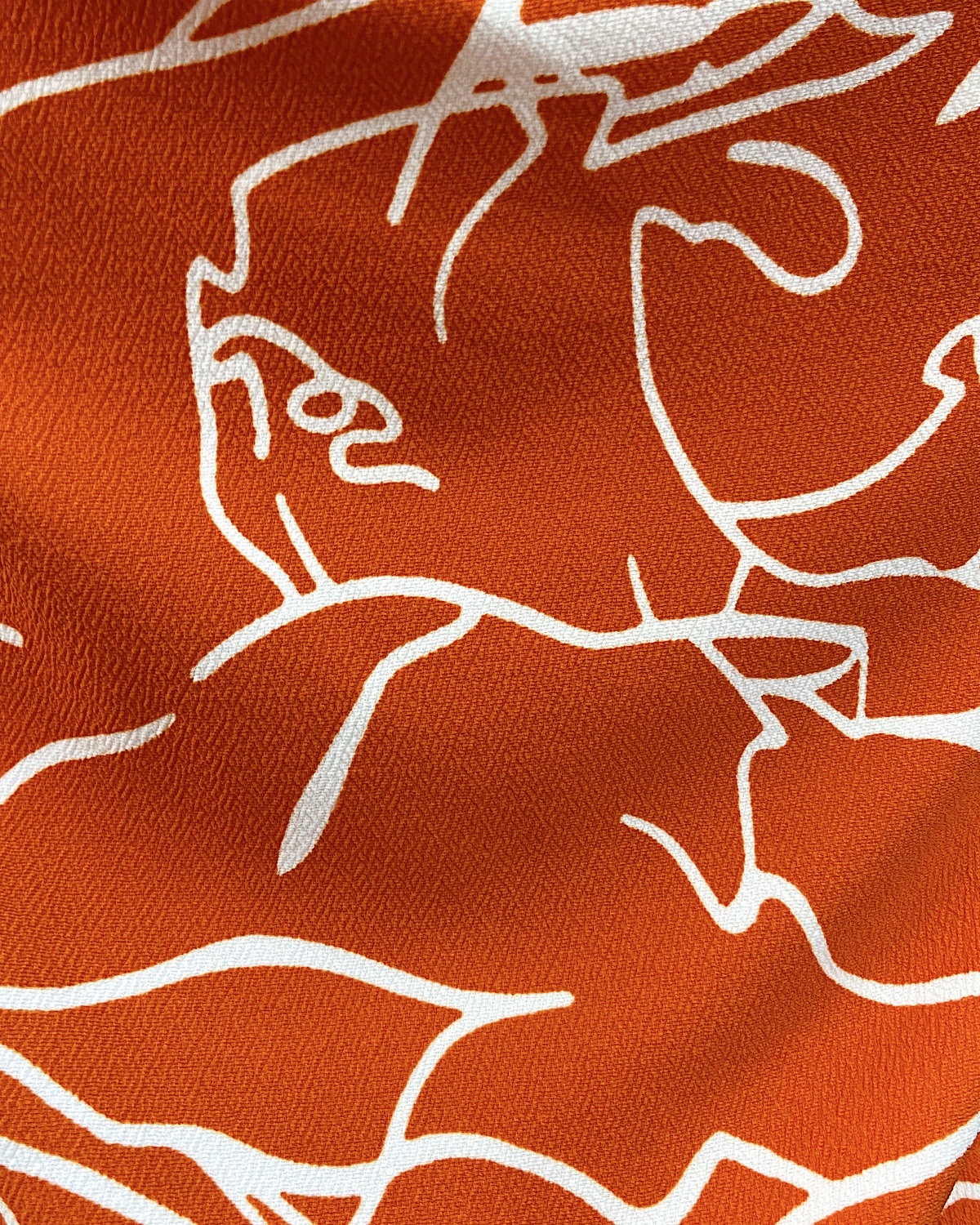 オレンジアートフラワードレープワンピース