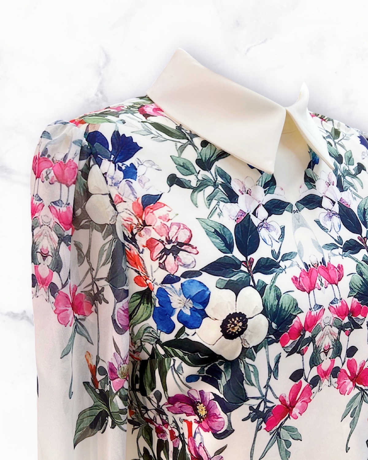 レトロフラワーボックスワンピース カラー: WHT, サイズ: S