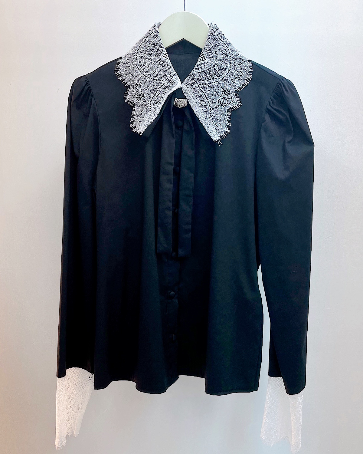 ヴィンテージレースビックカラーブラウス カラー: BLK