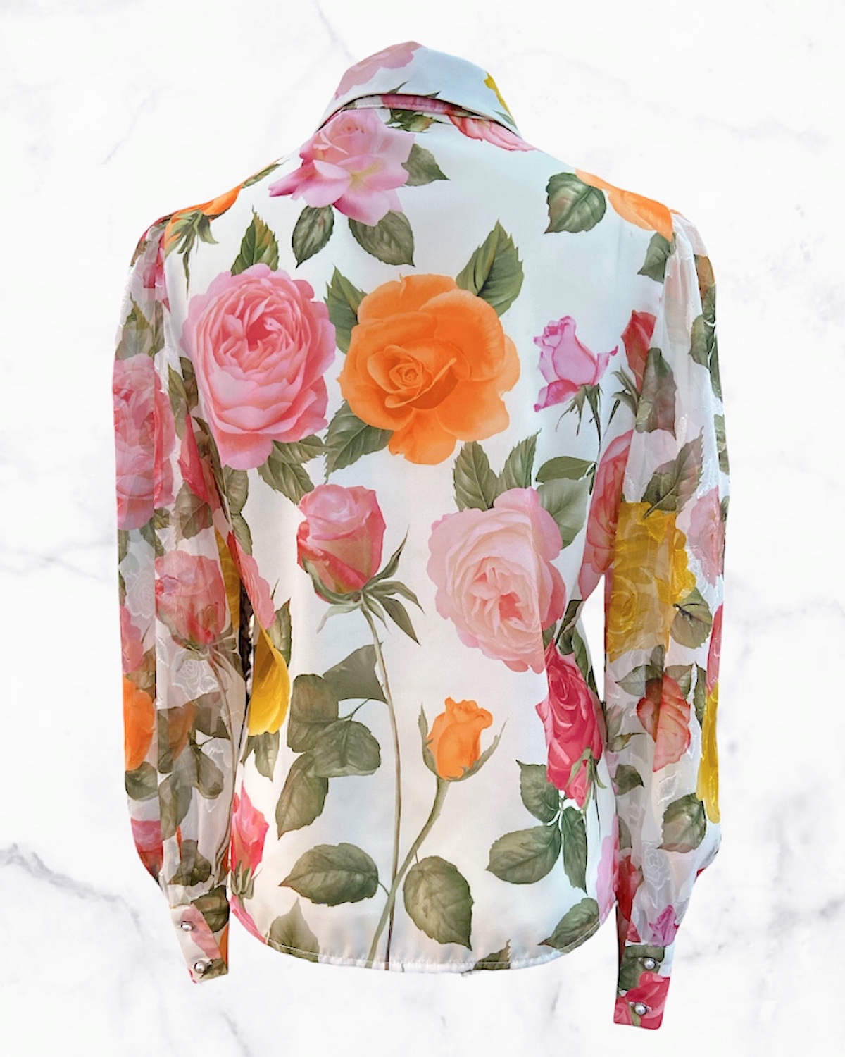 エレガントローズブラウス カラー: WHT