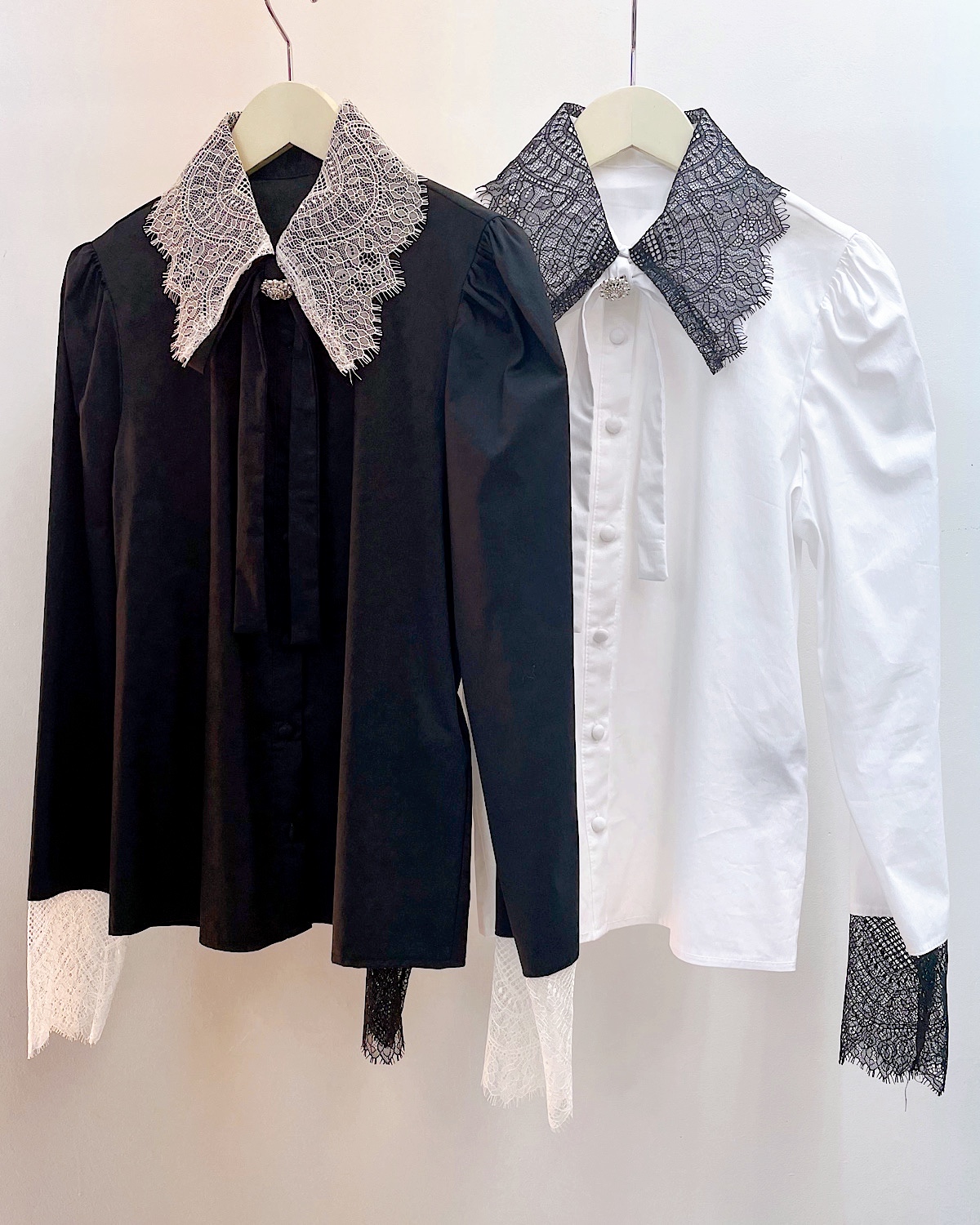 ヴィンテージレースビックカラーブラウス カラー: BLK