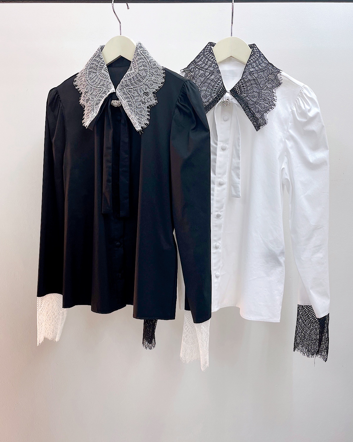 ヴィンテージレースビックカラーブラウス カラー: BLK