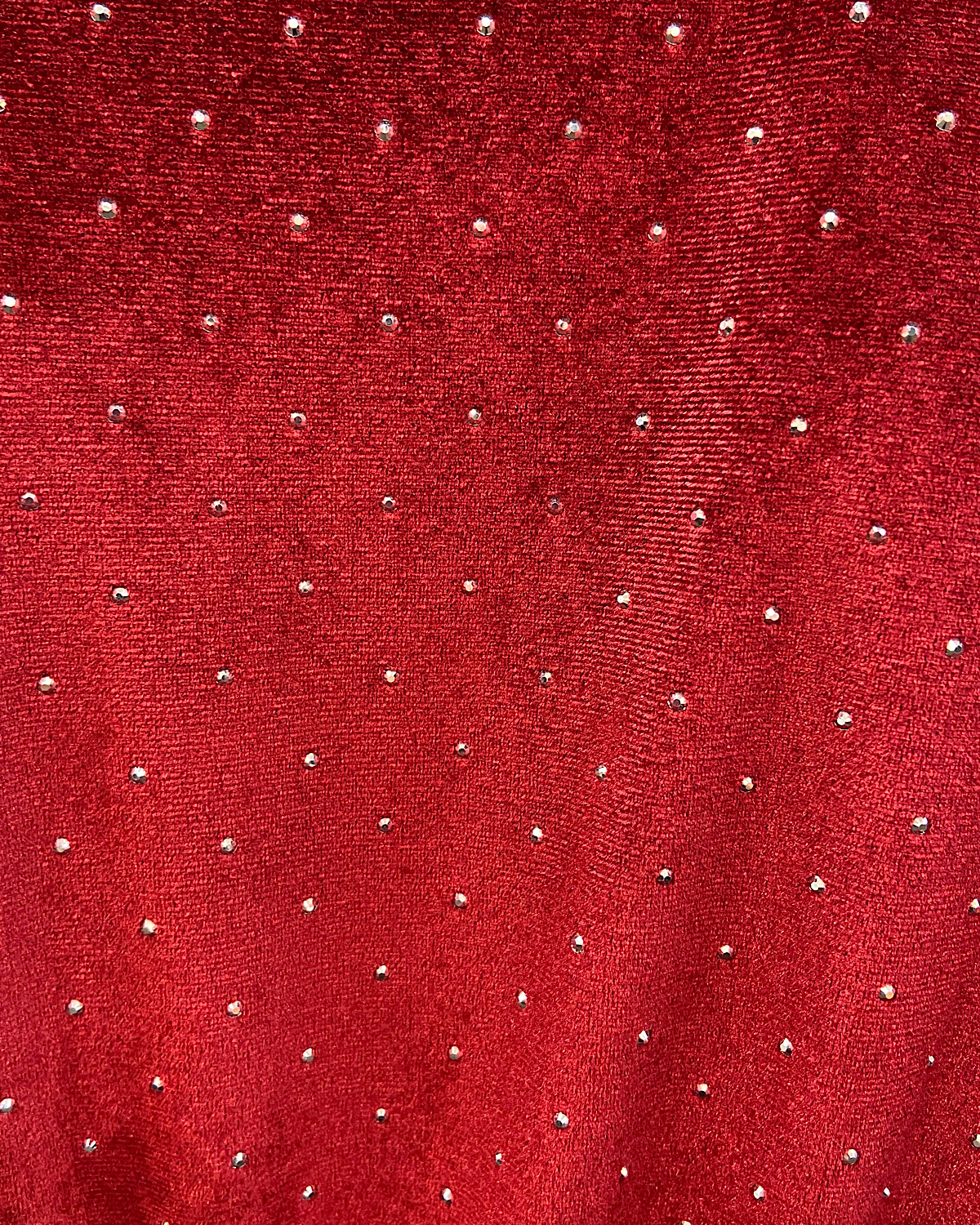 イタリア　ラインストーンベロアタイトワンピース カラー: RED