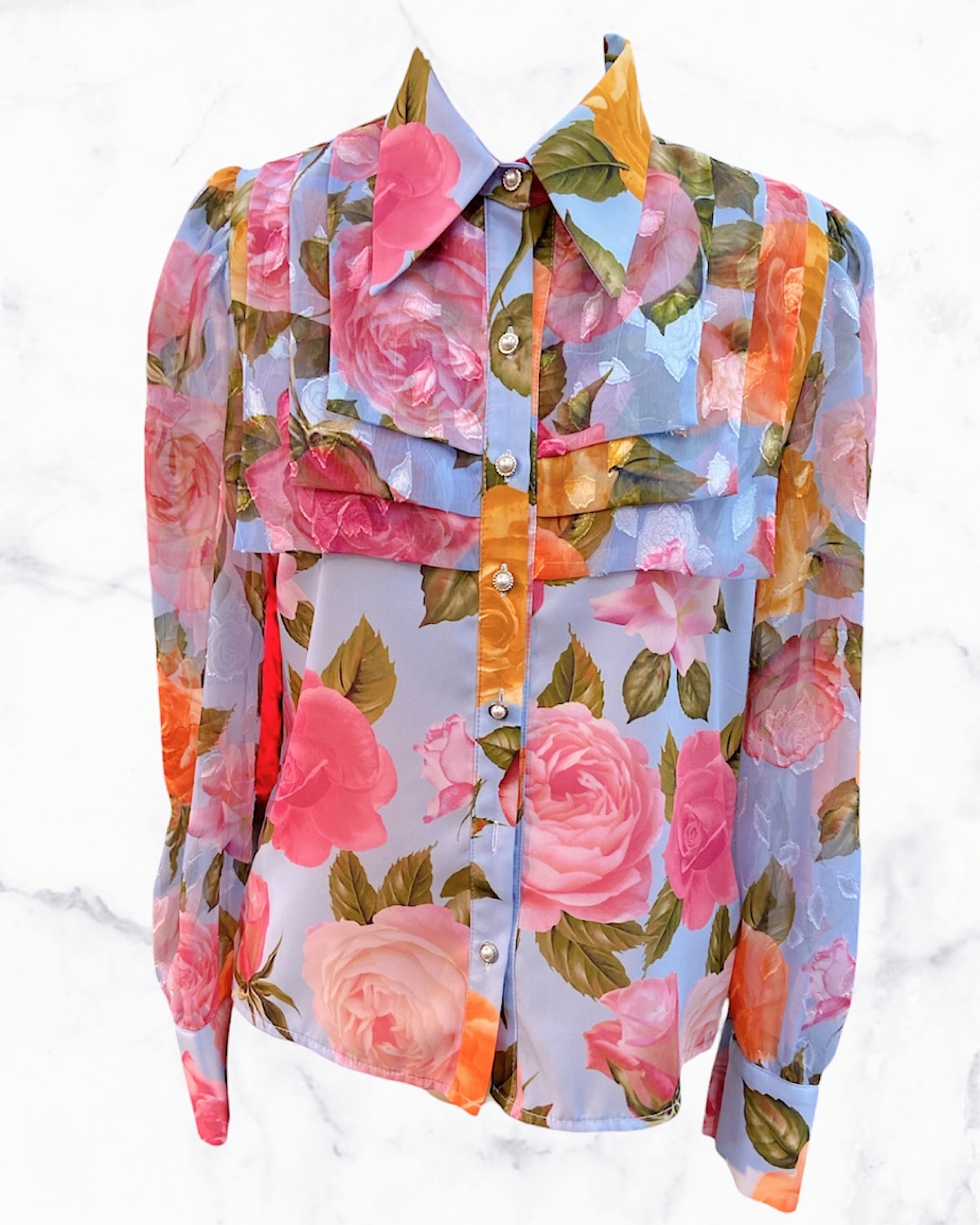 エレガントローズブラウス カラー: WHT