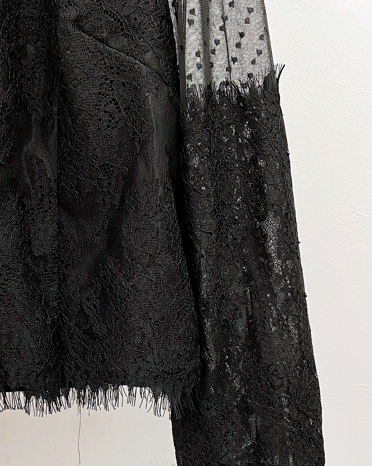 チュールドットクロップブラウス カラー: WHT